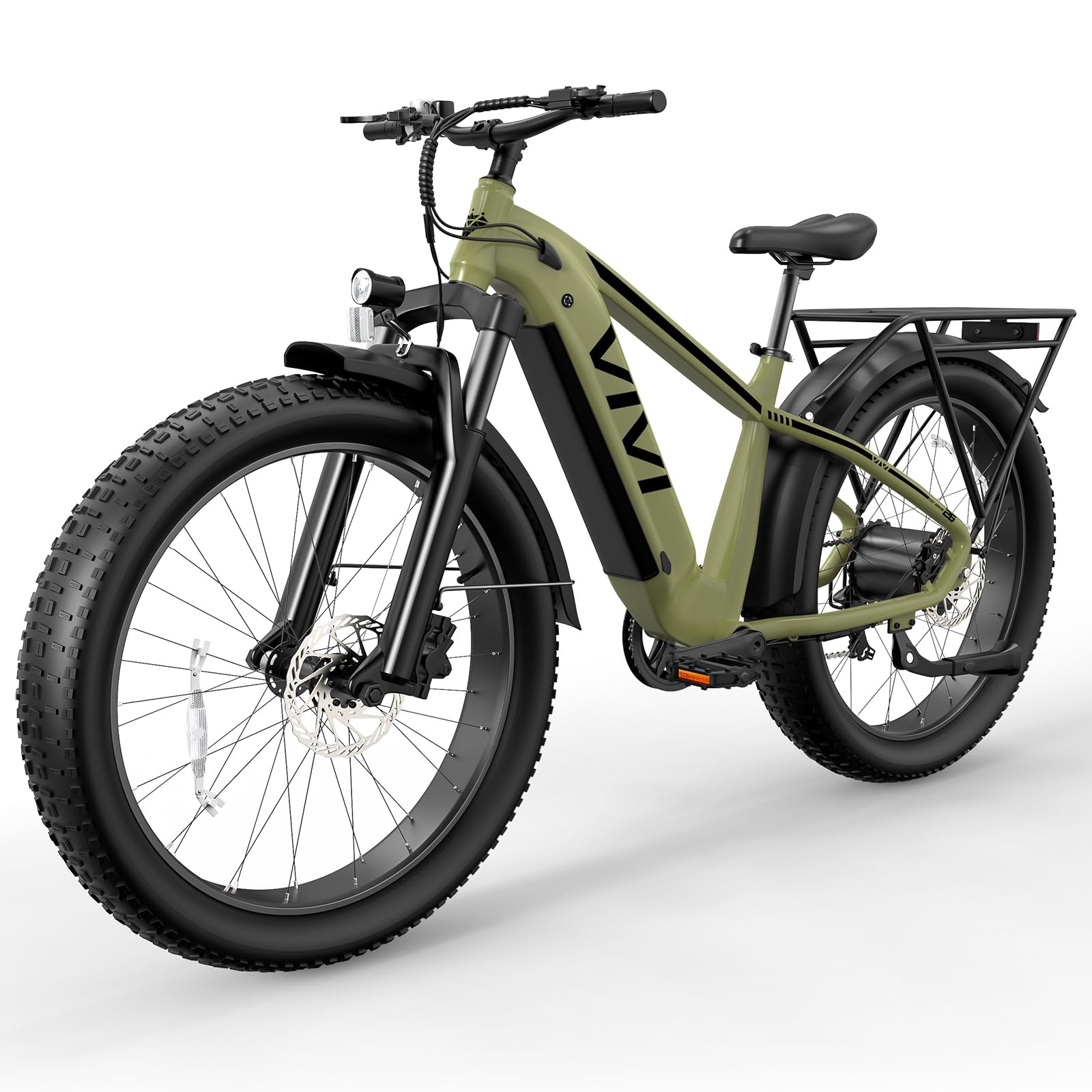 Vivi ACE01 Electric Bike for Adults, 26" x 4.0 Fat Tire Ebike, 1475W Peak Motor Torque Sensor Electric Mountain Bike, 25MPH Electric Bicycle with 48V 15AH Battery, Hydraulic Brake, UL 2849 Certified