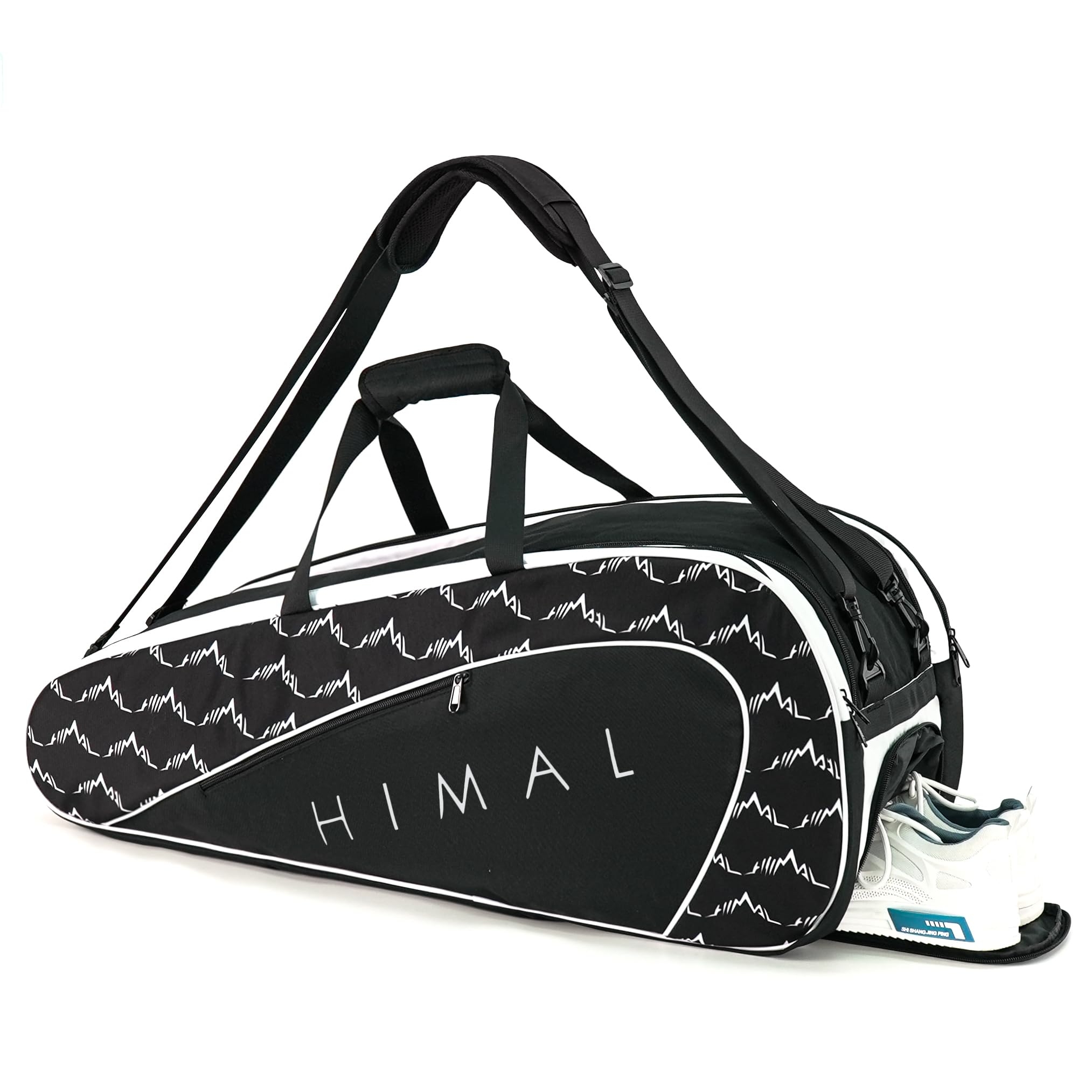 UNIHIMAL Tennis Bag 6 Rackets, Tennis Backpack Large Storage with Shoes Compartment, Cooler Pocket & Removeable Shoulder Strap, Multifunction Tennis Racket Bag for Sport Equipment
