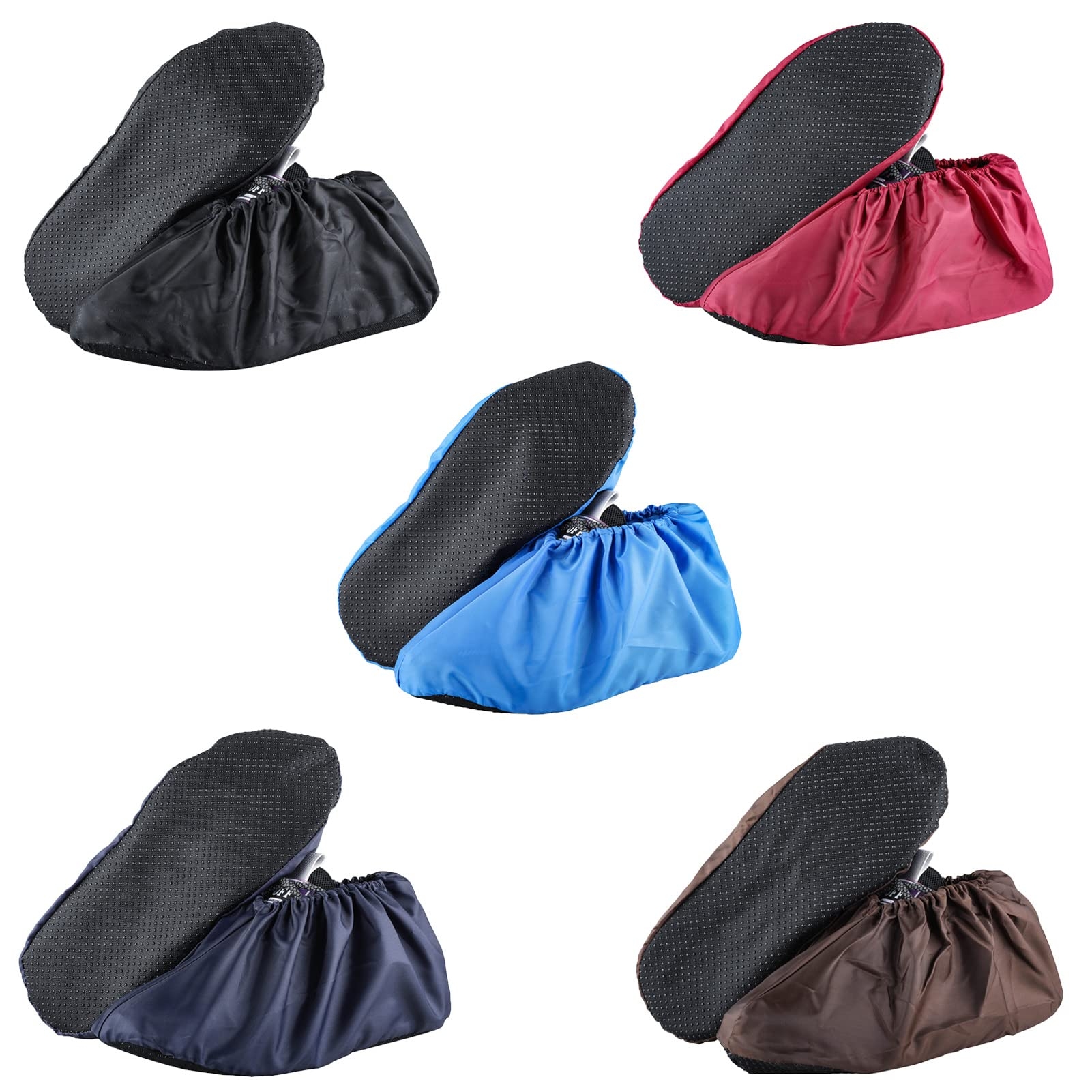 LAKE OF FIRE 5 Pairs Reusable Shoe Covers - Non-Slip, Washable, Heavy-Duty Boot Protectors for Floor and Carpet Protection