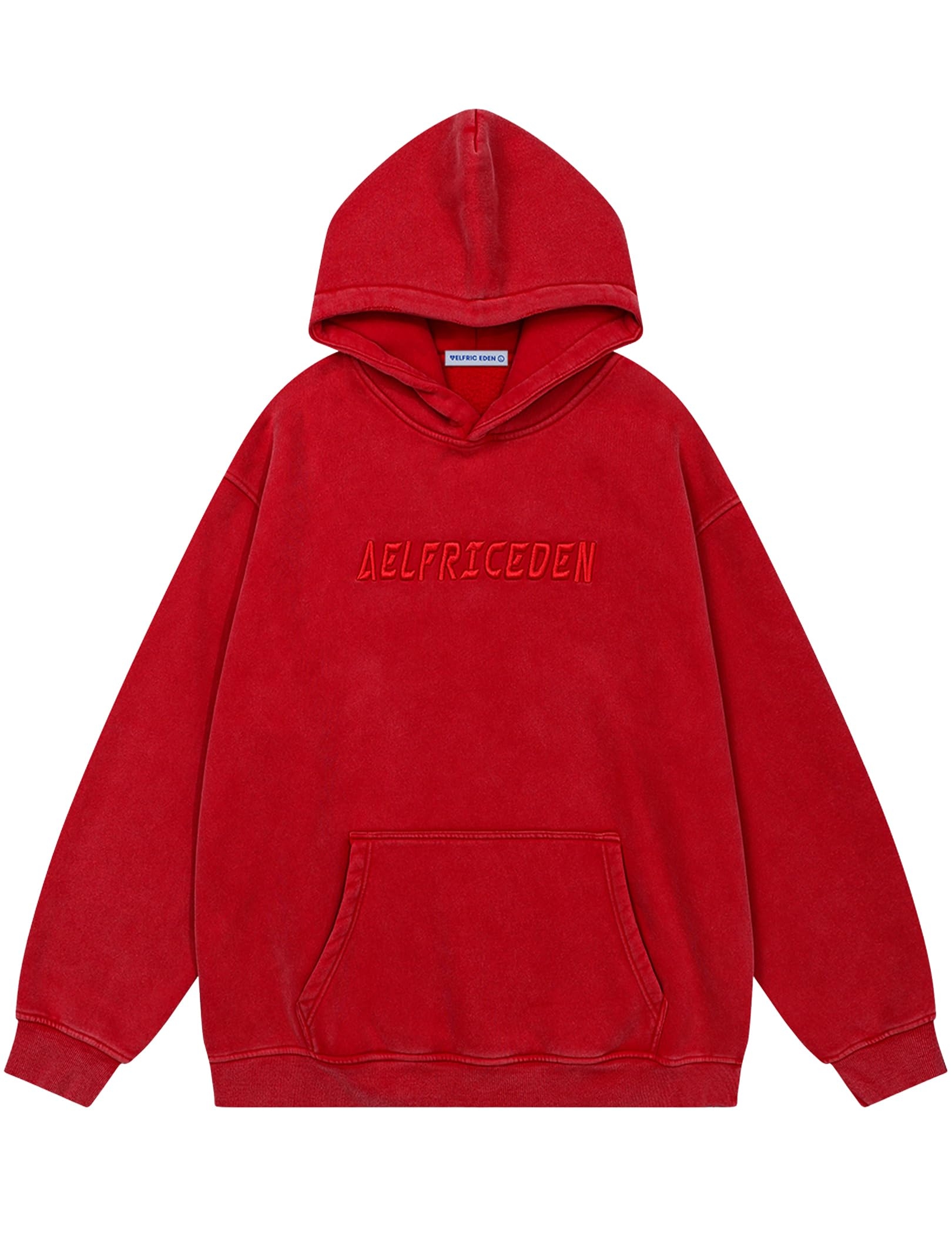 Aelfric Eden Hoodies Mens Acid Wash Hoodie Oversized Vintage Heavyweight Cotton Fleece Hooded Pullover Sweatshirt