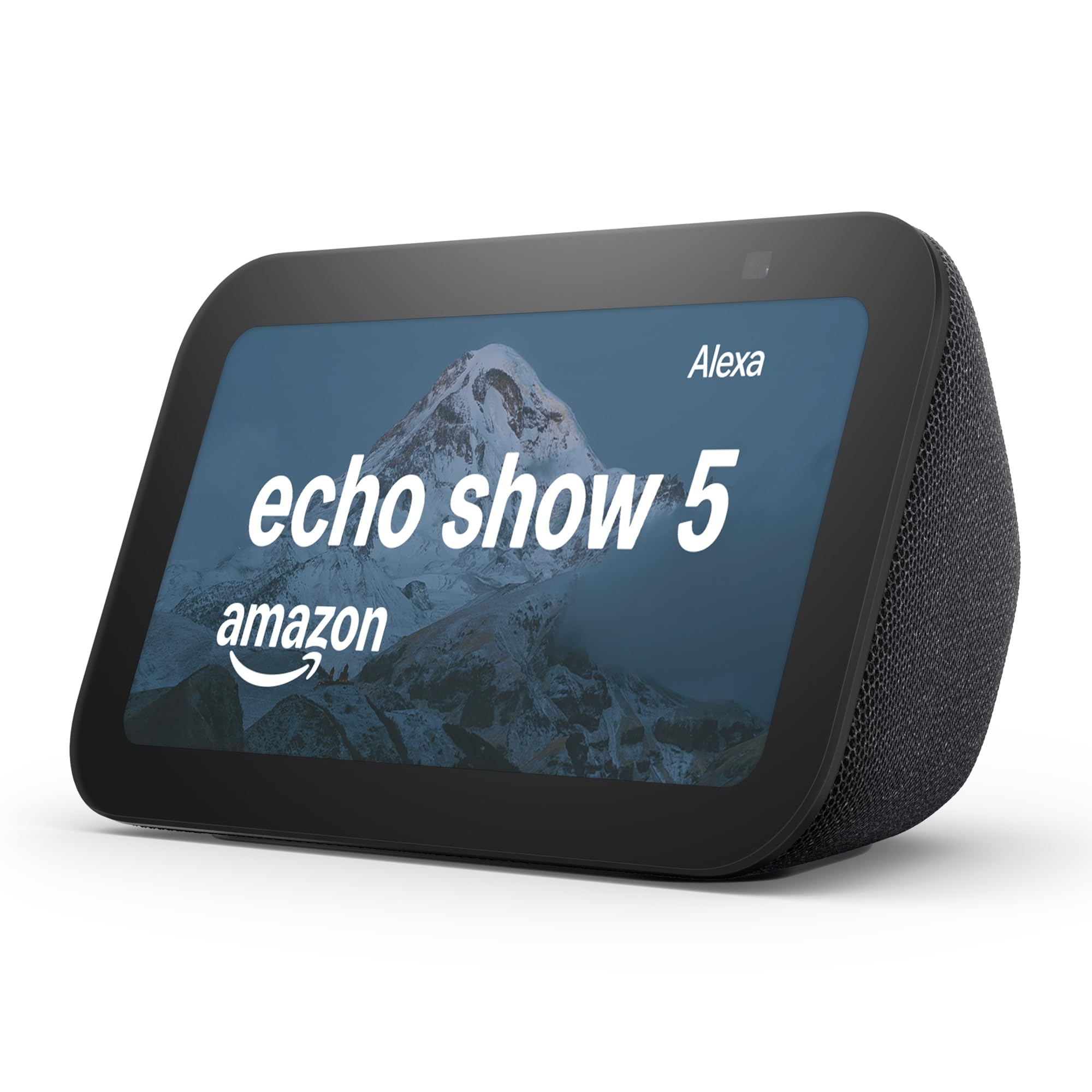 Amazon Echo Show 5 (newest model), Smart display with 2x the bass and clearer sound, Charcoal