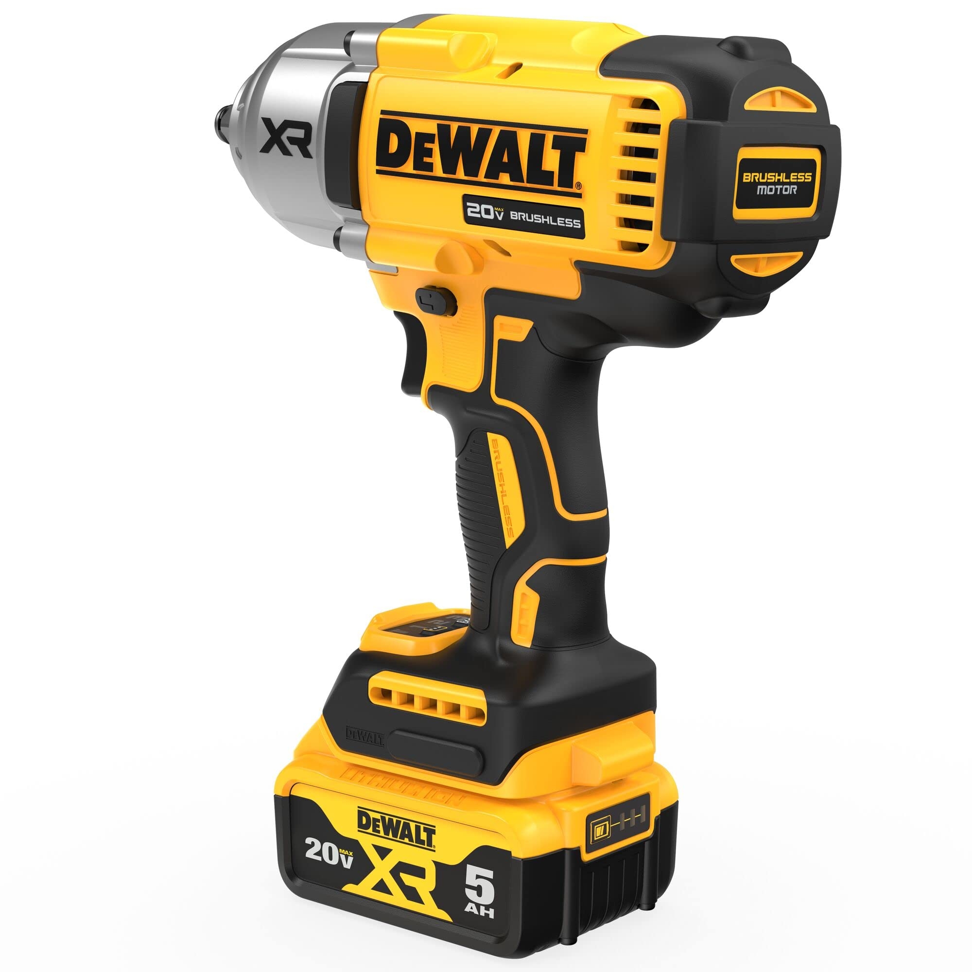 DEWALT 20V MAX Cordless Impact Wrench Kit, 20V MAX, 1/2" Hog Ring With 4-Mode Speed, Includes Battery, Charger and Kit Bag (DCF900P1)