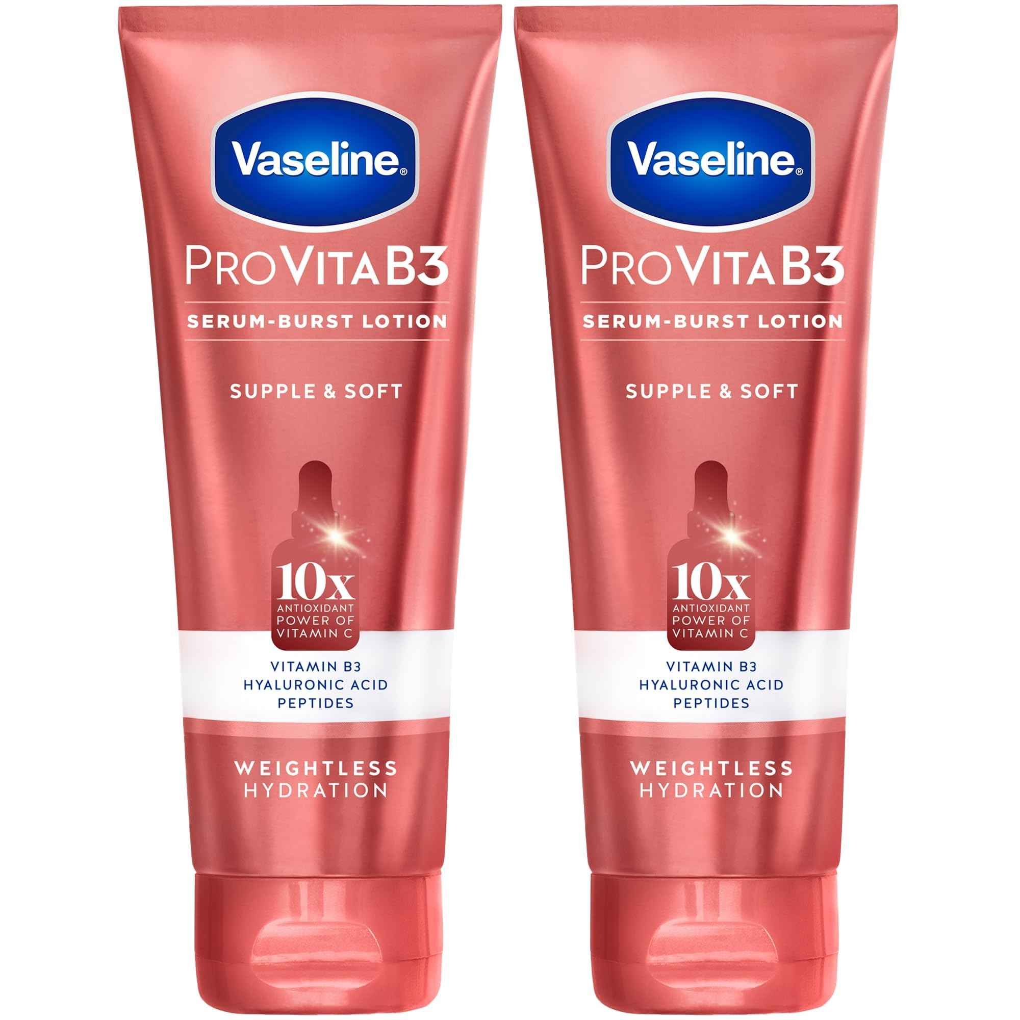Vaseline Lotion, Pro VitaB3 Serum-Boost, Supple & Soft 7.5 2-Pack