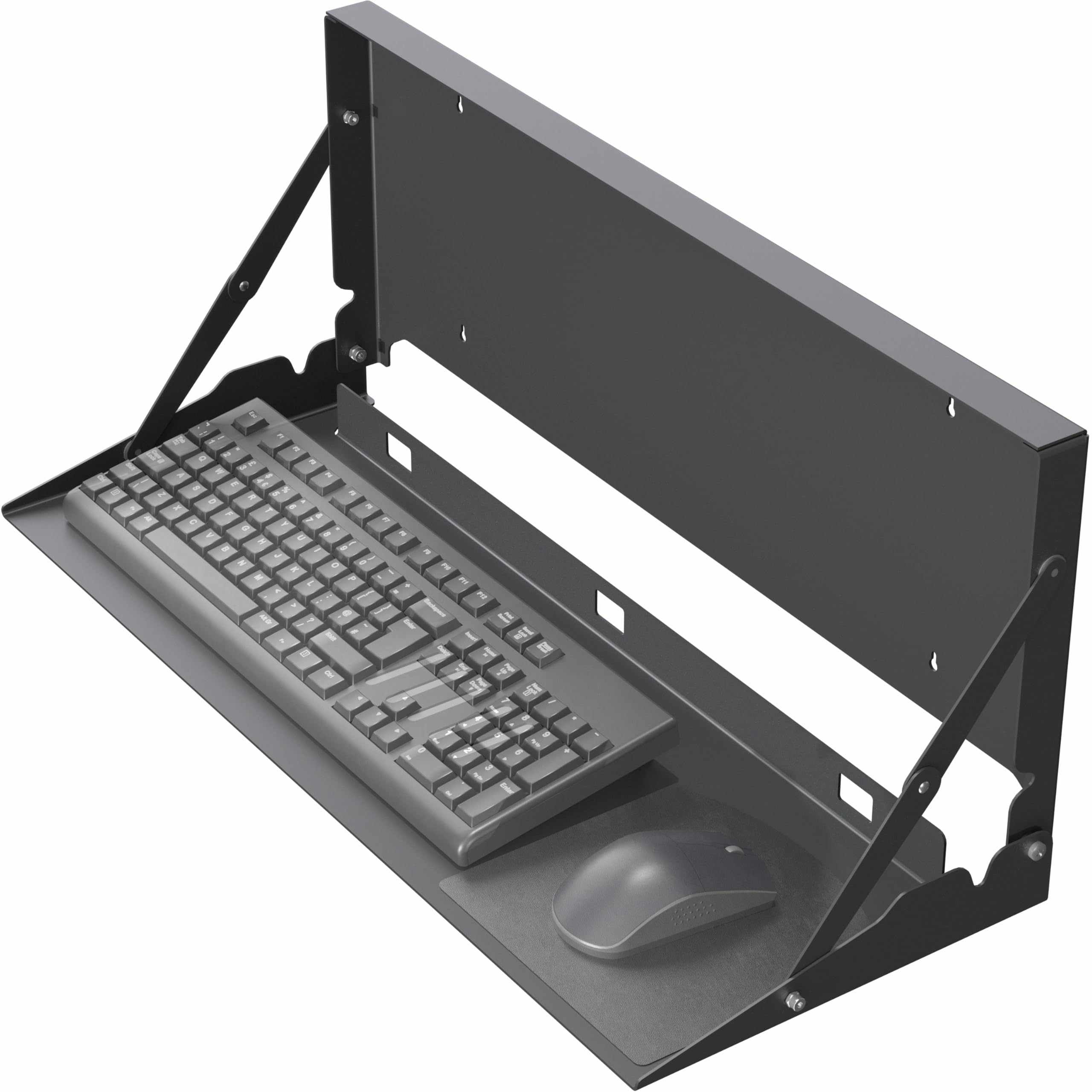 VIVO Flip Down 24 Inch Typing Platform Wall Mount, Fits Standard Size Keyboards and Mice, Space Saving Design, Mouse Pad Included, Black, Mount-FDKB1