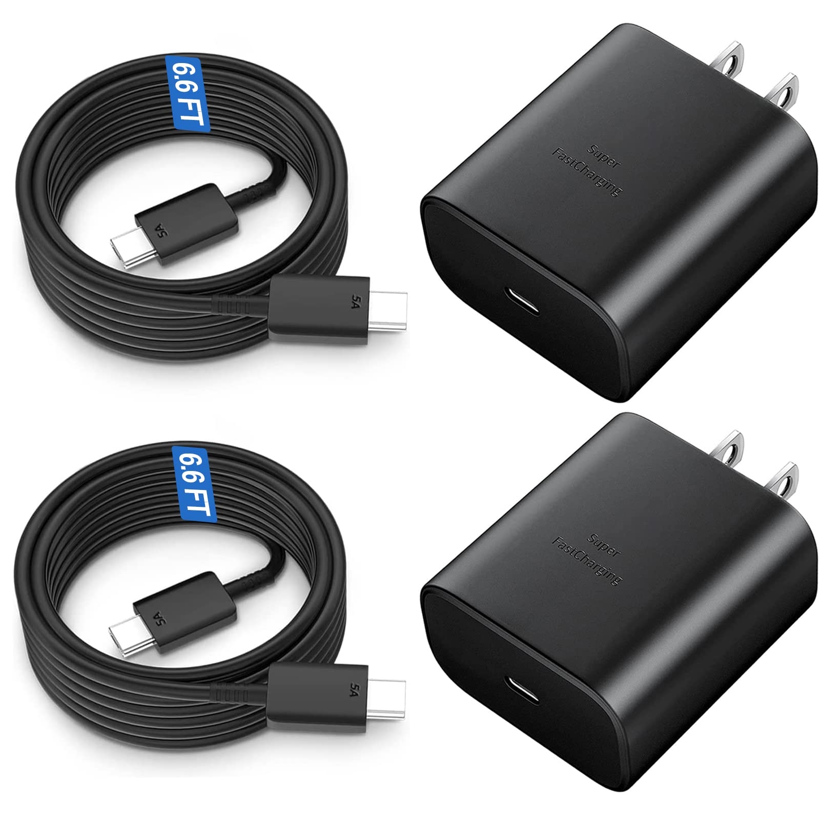 45W Super Fast Charger Type C, USB C Android Phone Charger Fast Charging Cord with 6.6ft Cable Compatible with Samsung Galaxy S25 Ultra/S25/S24/S23 Ultra/S22 Ultra/S20 Ultra/Note 10 Plus/Galaxy Tab S8