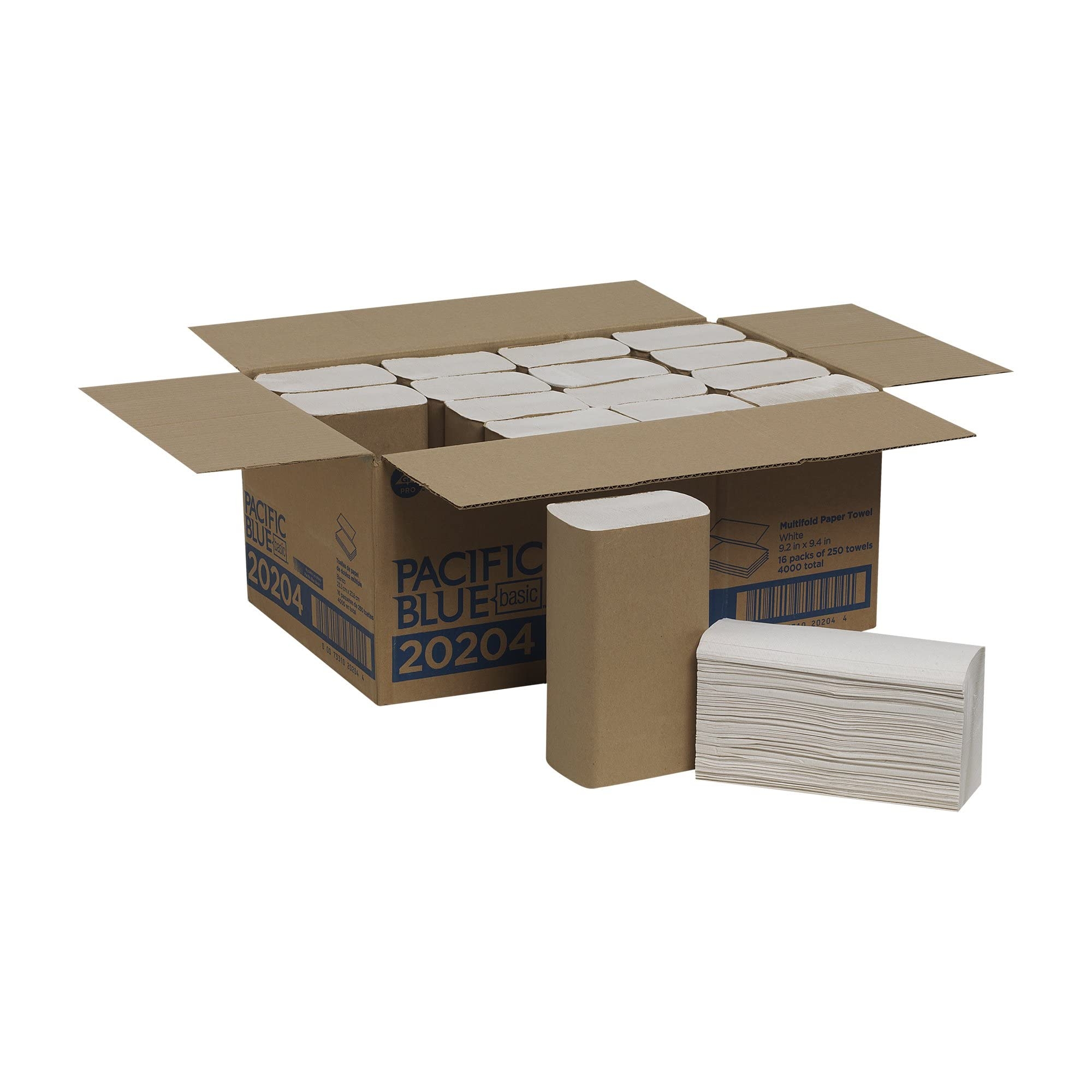 Georgia-Pacific Pacific Blue Basic Multifold Paper Towels (Previously Branded Acclaim) by GP PRO (Georgia-Pacific),White,20204,250 Towels Per Pack,16 Packs Per Case,(Case of 16 Packs,250 per Pack)