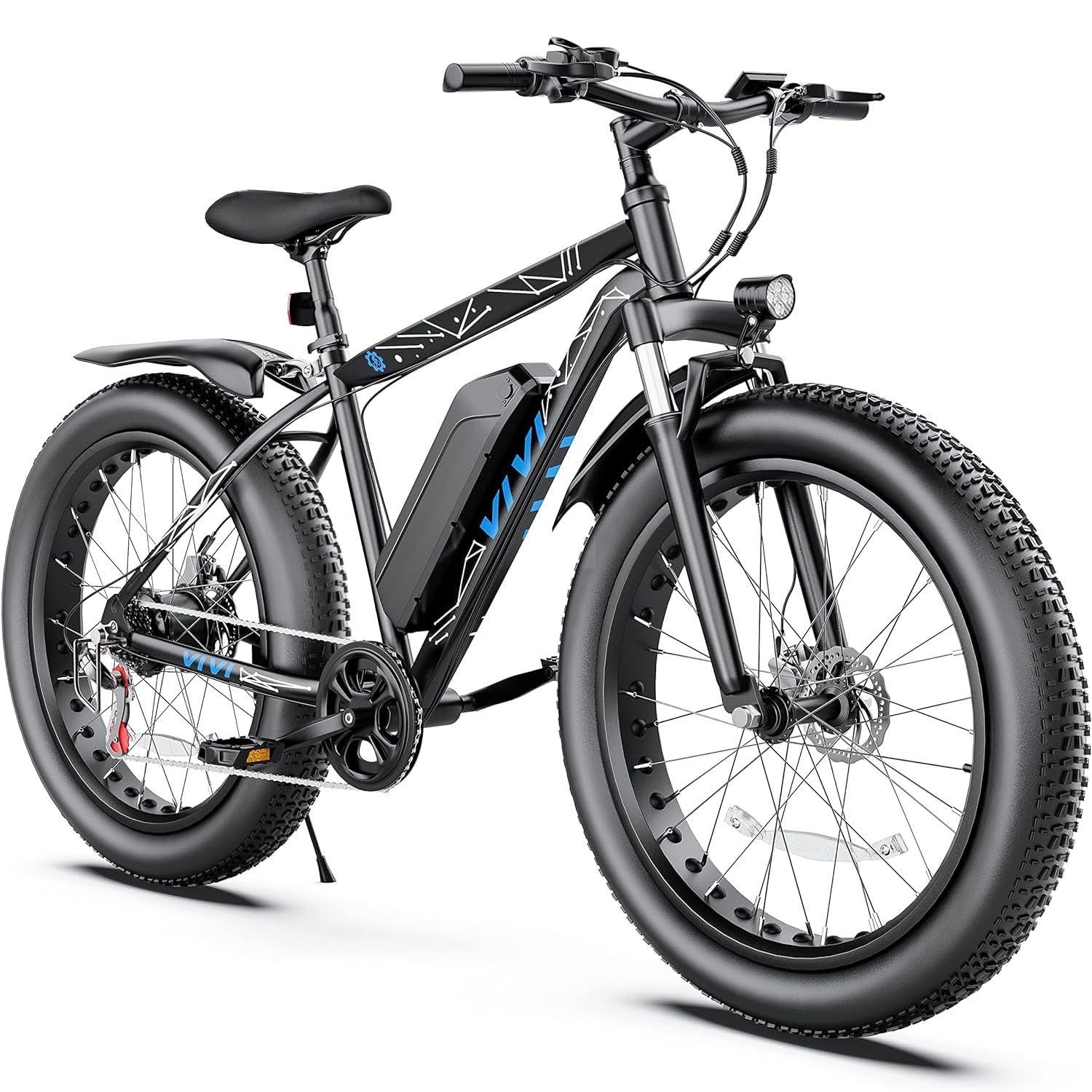 Vivi Electric Bike 26" x 4.0 Fat Tire Electric Bicycle, Peak 1000W Electric Mountain Bike, 25MPH Ebikes for Adults with 48V 13AH Removable Lithium-Ion Battery, Up to 60 Miles,UL 2849 Certified