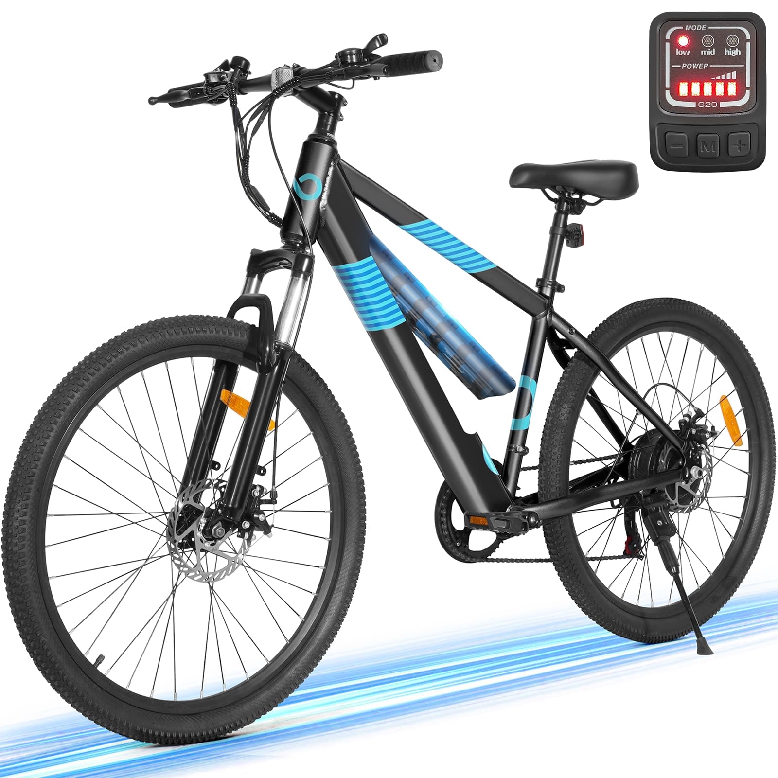 MULTIJOY Electric Bike for Adults,36V Built-in Invisible Removable Battery,350W Brushless Motor(Peak 450W) Electric Mountain Bike,26" Tires&Front Fork Suspension,UL Certified 7-Speed