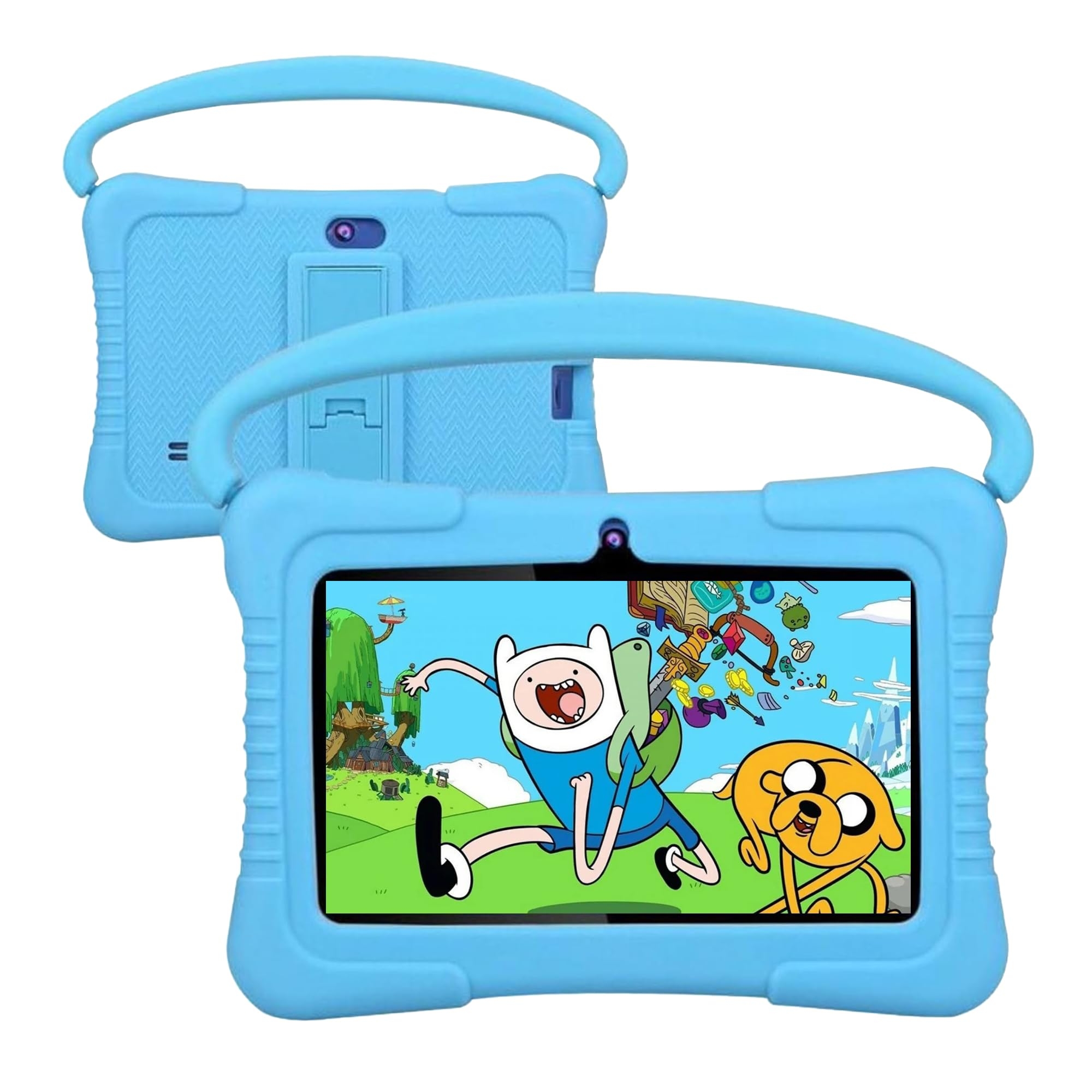 QISTOQI Kids Tablet, 7 inch 32GB Android Tablet for Kids, Toddler Tablet with Bluetooth, WiFi, Parental Control, Dual Camera, GMS, Shockproof Case, Kids App Pre-Installed (Blue)