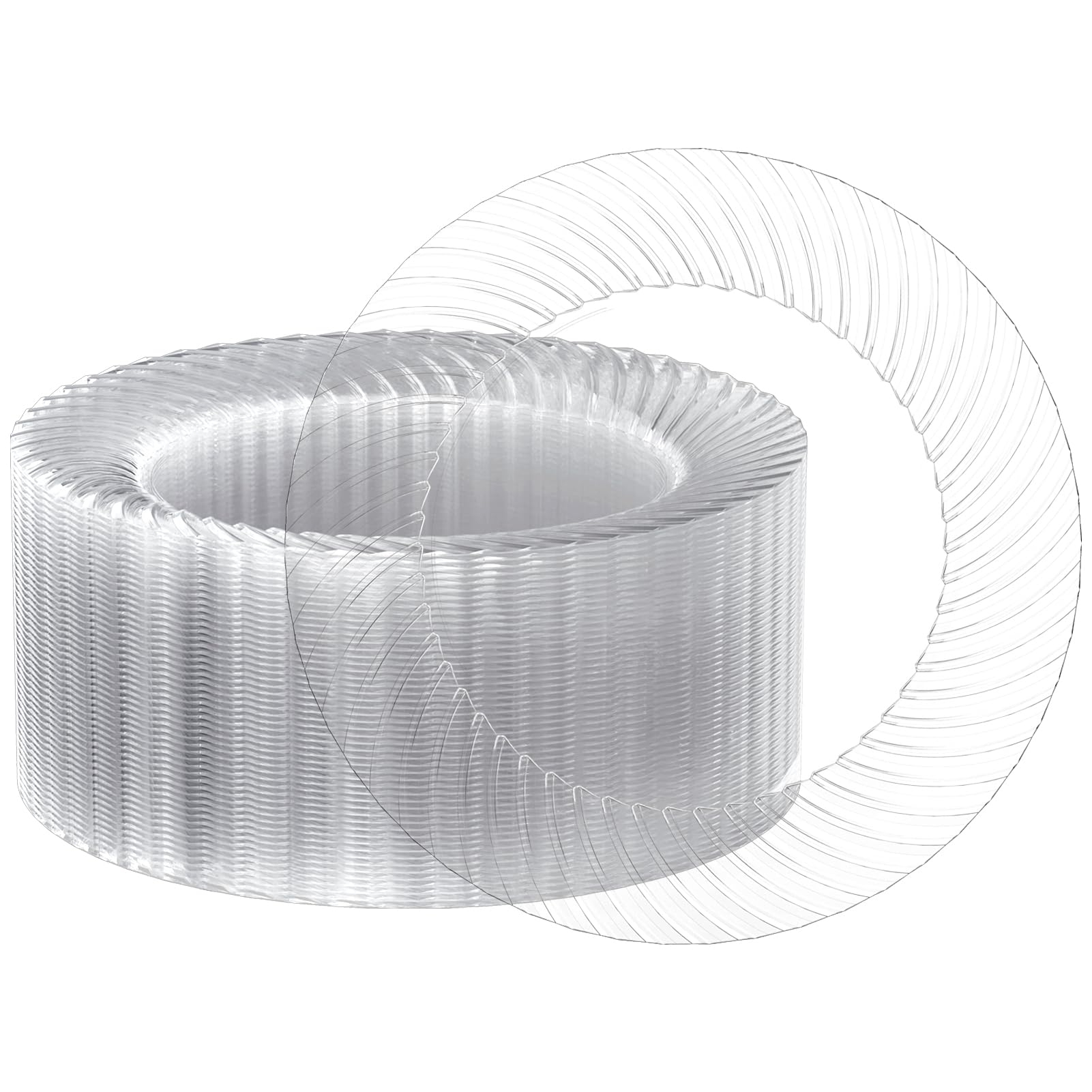FOCUSLINE 10 Inch Clear Plastic Plates, 100 Count Disposable Heavy Duty Dinner Plates, Premium Hard Plastic for Weddings, Parties & Events