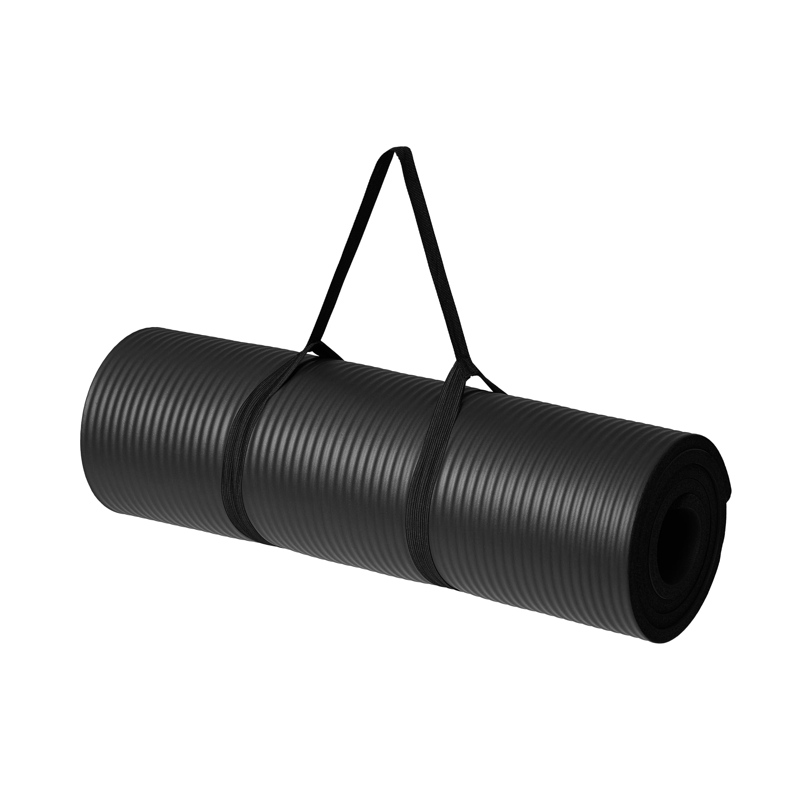 Amazon Basics 1/2 Inch Extra Thick Exercise Yoga Mat with Carrying Strap, Cushioned Support, for Fitness and Gym Workouts