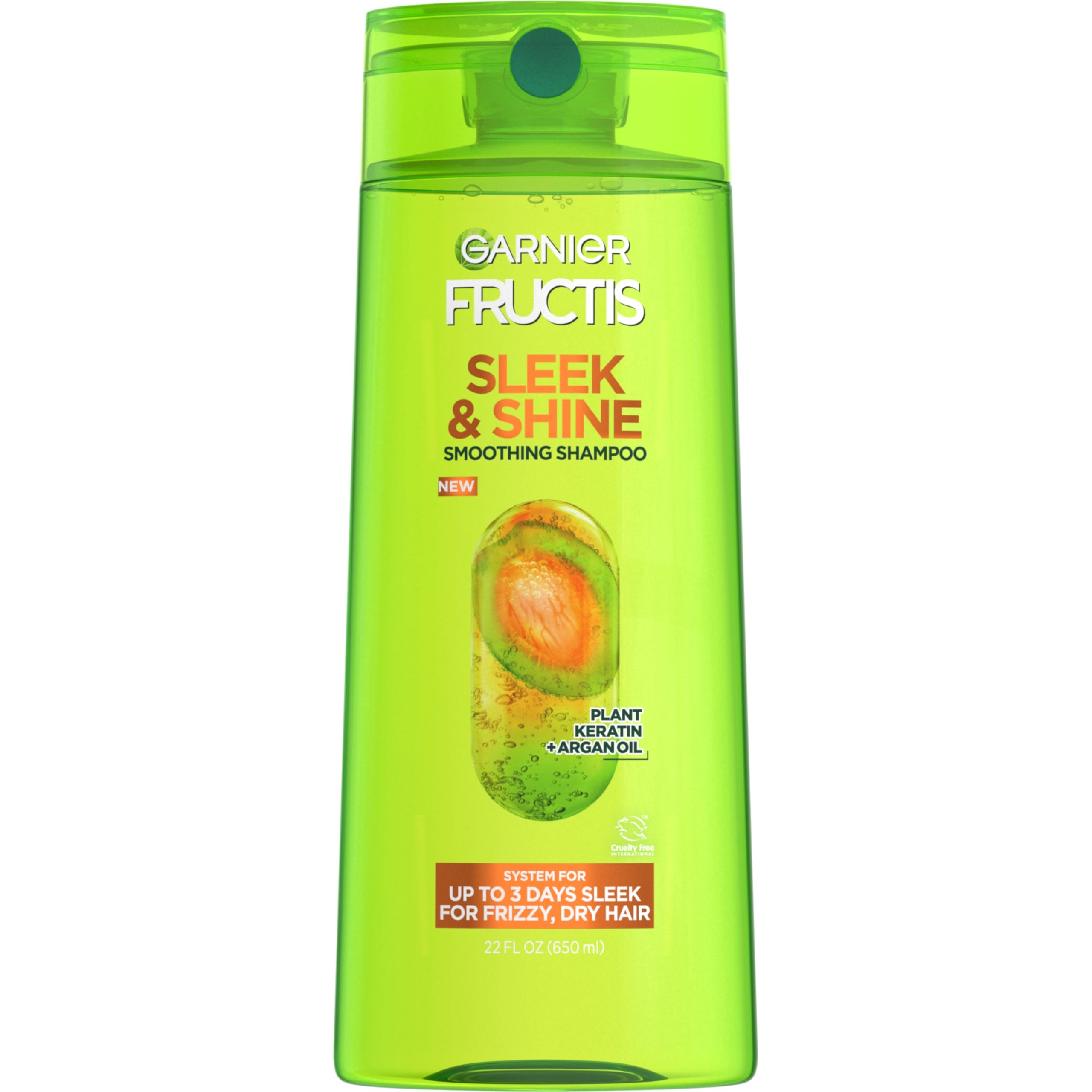 Garnier Fructis Sleek & Shine Shampoo, Frizzy, Dry, Unmanageable Hair, 22 fl. oz.(Packaging May Vary)