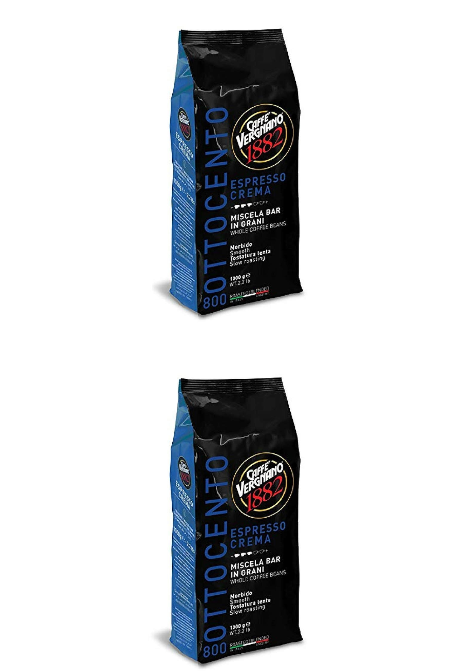 Caffe Vergnano 1882 Espresso Crema '800 Beans - 2.2 lb (Pack of 6)