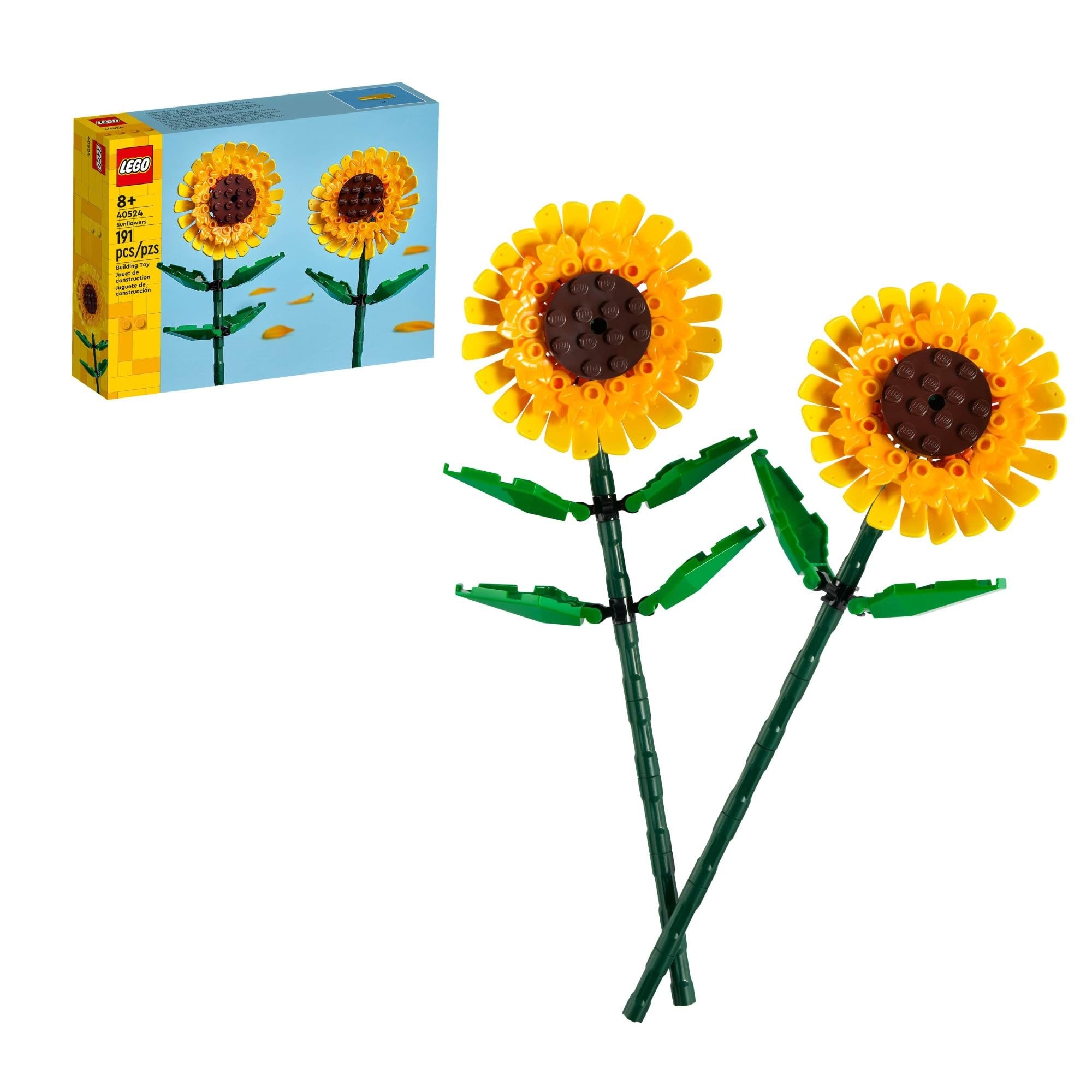 LEGO Sunflowers Building Toy for Kids, Girls and Boys Ages 8+ - Artificial Sunflowers for Home Decor and Display - Birthday Gift Idea for Lovers of Plants & Flowers - 40524