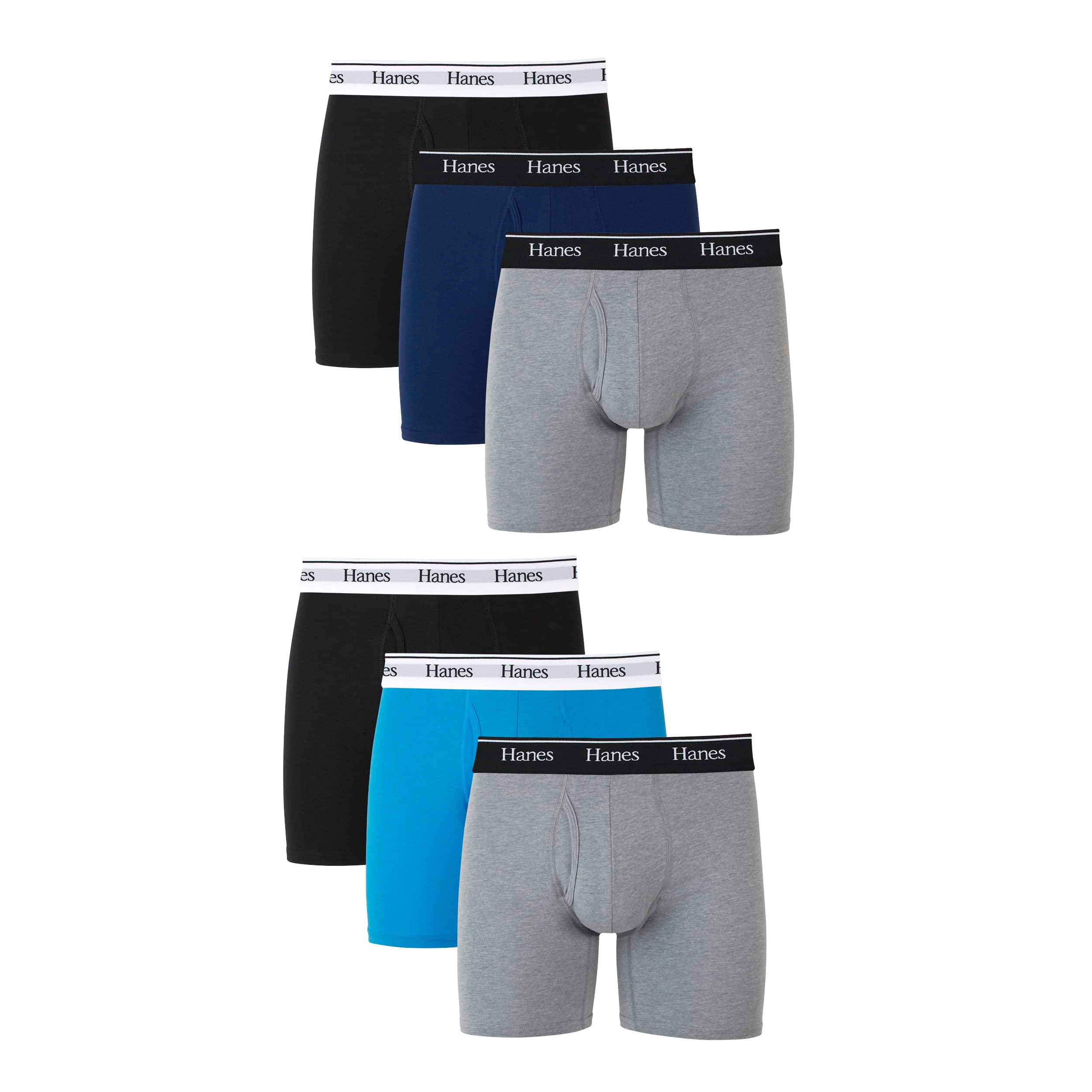 Hanes Originals Men’s Boxer Briefs & Trunks, Stretch Cotton Moisture-Wicking Underwear, Modern Fit Low Rise, Multipacks