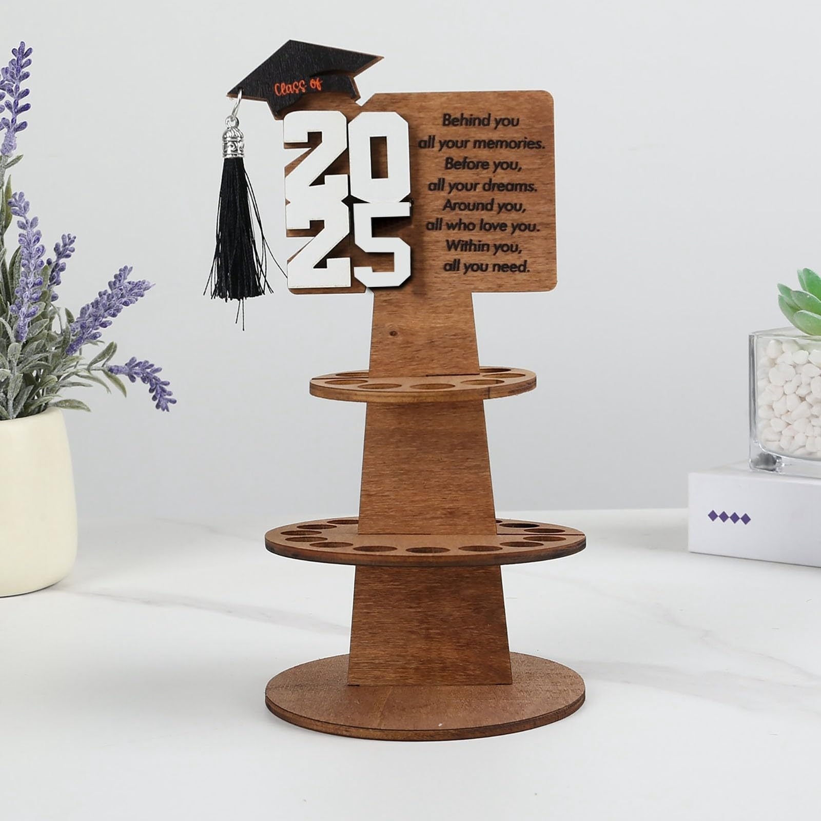 2025 Graduation Gifts - 2 Tier Graduation Cake Filled with Cash Money - Graduation Ornaments Funny Decorations Class Party Supplies Money Gift Ideas for Boys Girls High School College (1 Pcs)