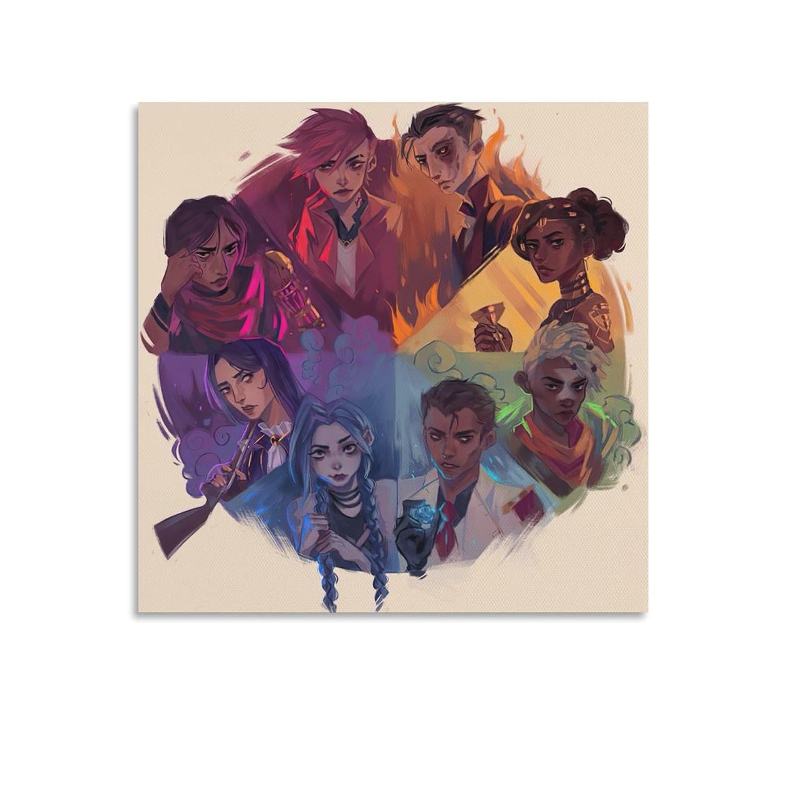 YMSVMKLF Arcane Canvas Poster Bedroom Decor Landscape Office Room Decor Gift 16x16inch(40x40cm)
