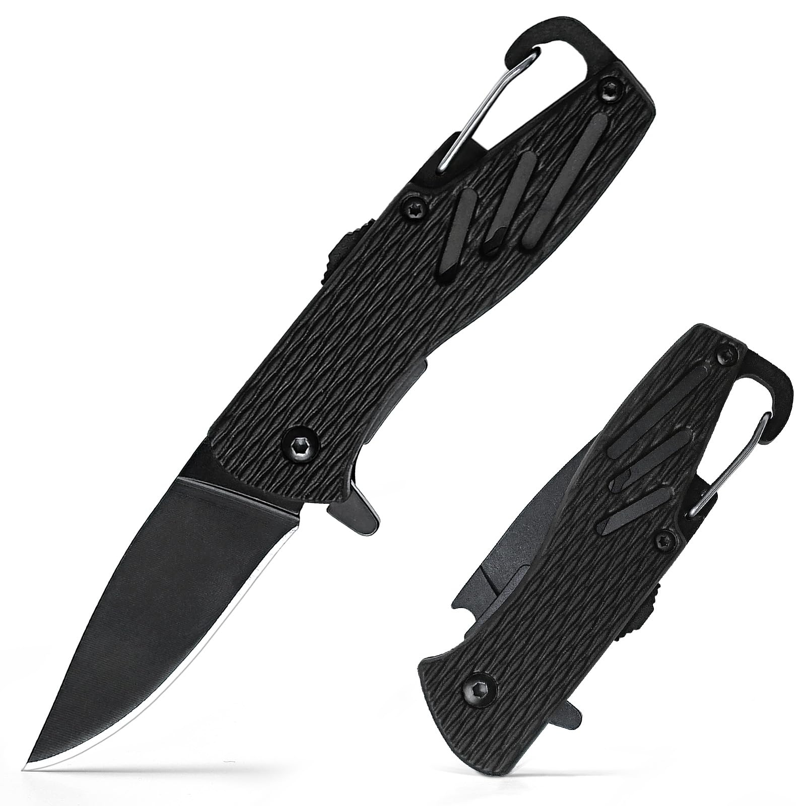 BARRYSAIL Keychain Folding Knife, Small Pocket Knife with Safety Lock, 2.5" Steel Blade, Bottle Opener, Great EDC Tool for Father's Day Gift (Model 6175P)