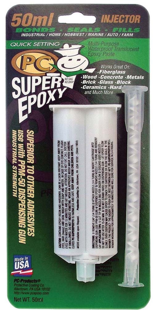 PC Products PC-Super Epoxy Adhesive Paste, Two-Part 50ml Cartridge, Translucent 502