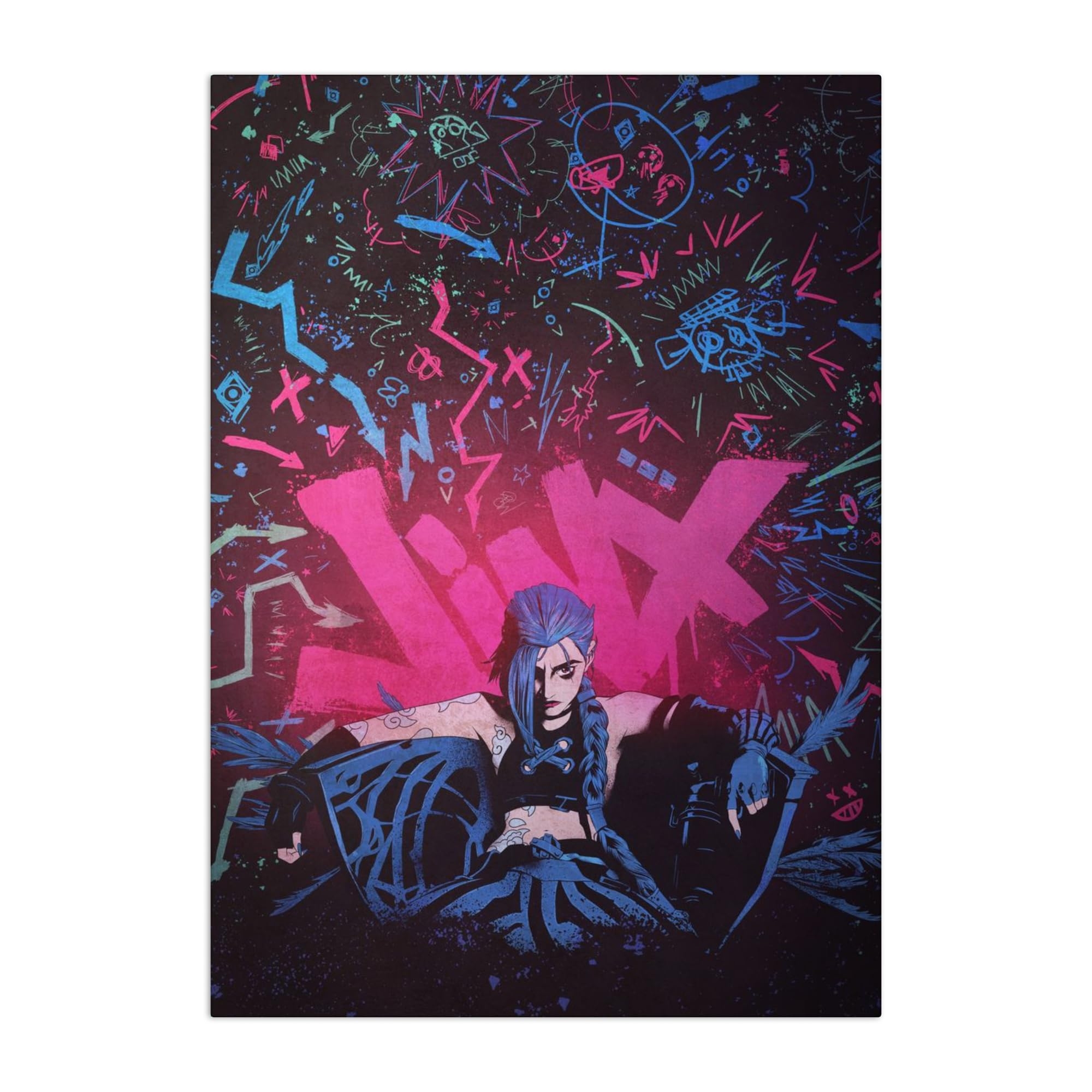 Displate Official Arcane Metal Poster Magnetic Mounting Included Licensed Artwork Modern Wall Decor I am Jinx Poster 45 cm x 32 cm