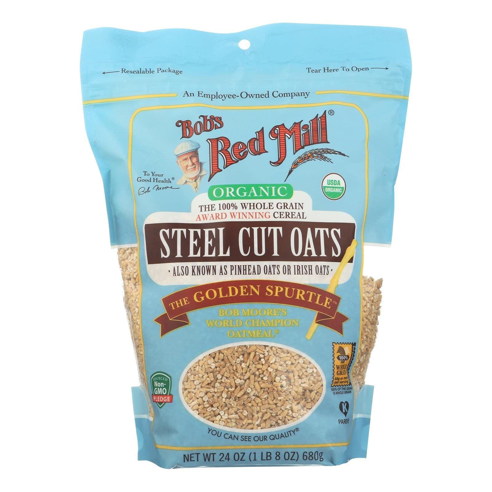 Bob's Red Mill Oats Steel Cut Organic, 24-ounces (Pack of 4) ( Value Bulk Multi-pack)