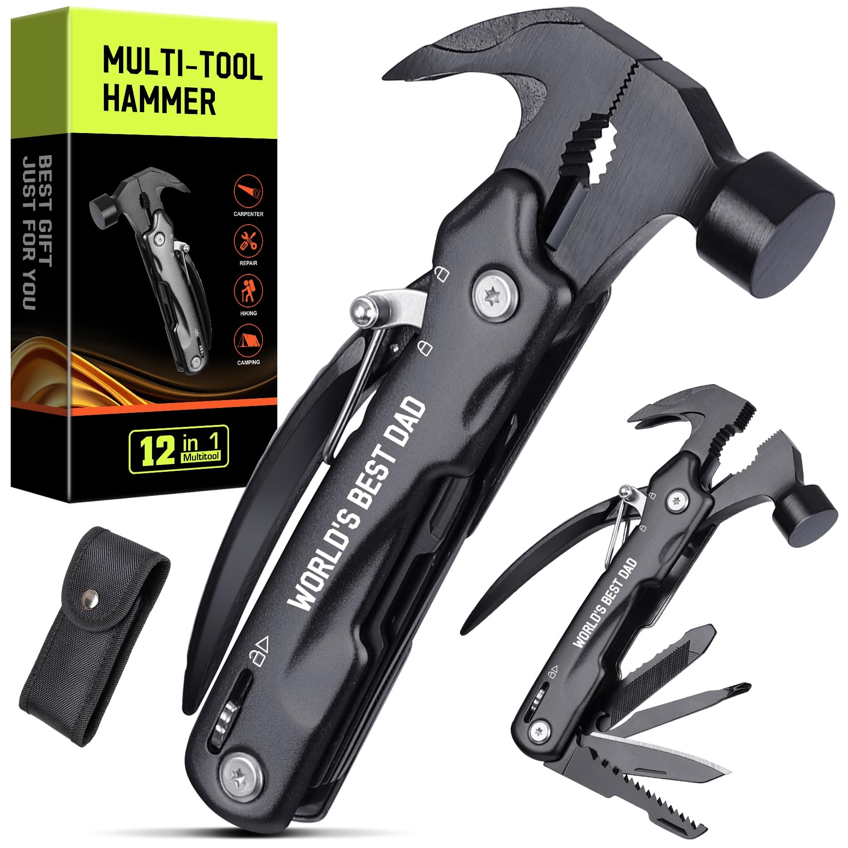 Fathers Day Dad Gifts from Daughter Wife - Gifts for Dad, Dads Gift for Fathers Day - Birthday Gift, Christmas Presents for Father, Husband Stepdad, Men - Multitool Hammer from Daughter Son