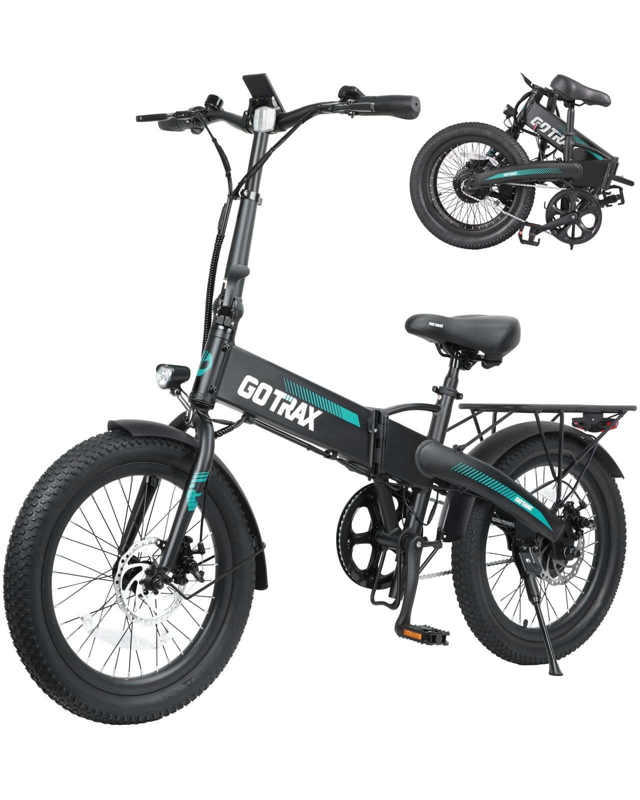 Gotrax 20" Folding Electric Bike with 40Miles (Pedal-assist1) by 48V Battery, 20Mph Power by Peak 500W, Adult Electric Bicycle with 5 Pedal-Assist Levels& LCD Display, Suitable for Commuting