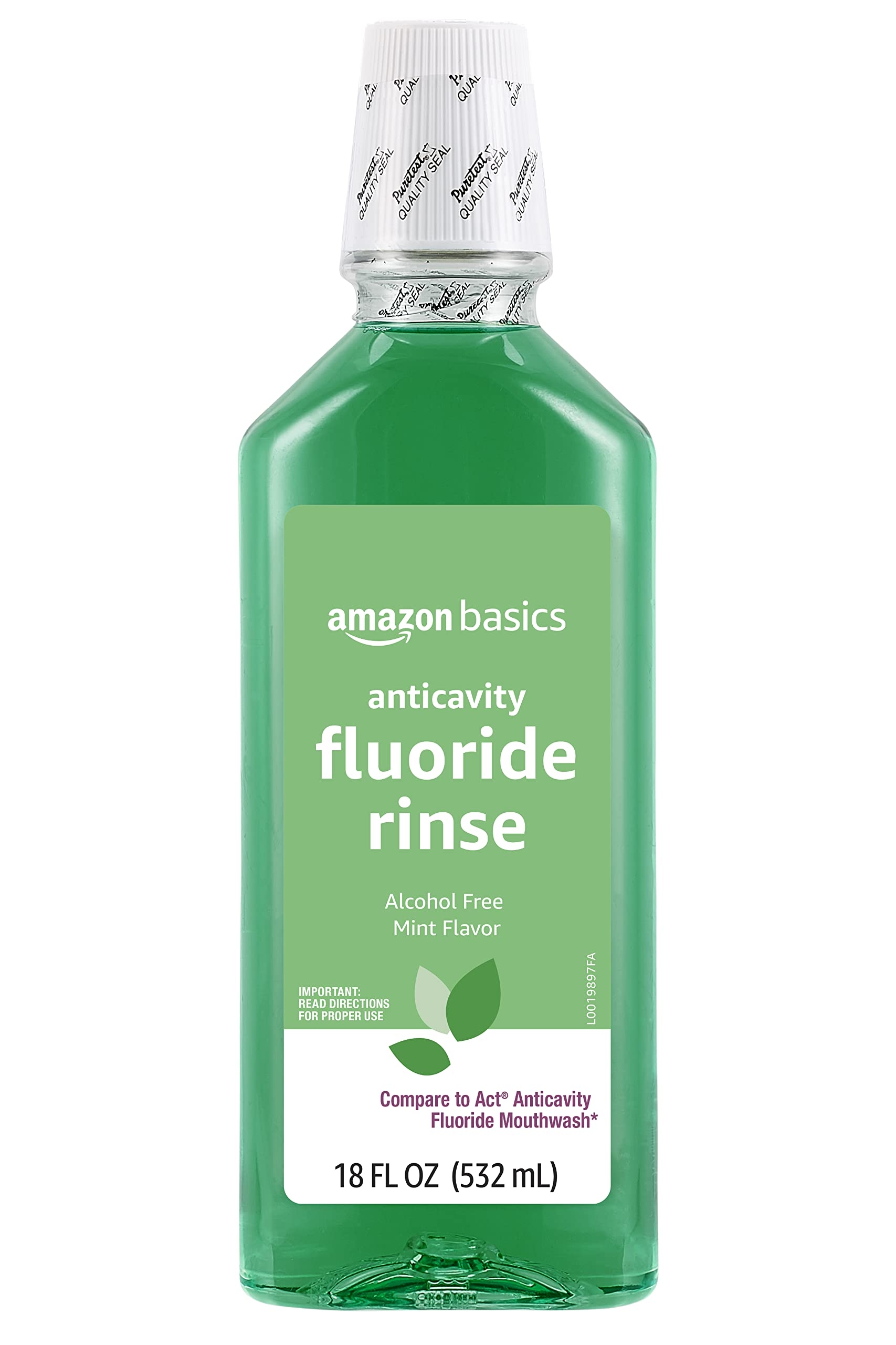 Amazon Basics Anticavity Fluoride Rinse, Alcohol Free, Mint, 18 Fluid Ounces, 1-Pack (Previously Solimo)