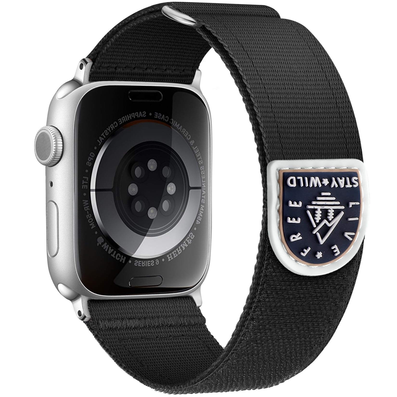 Bandletic Sport Loop Band Compatible with Apple Watch Bands for Women Men 44mm 45mm 46mm 49mm 42mm 40mm 41mm 38mm, Soft Breathable Nylon Strap for iWatch Series 10 9 8 7 6 5 4 3 SE Ultra 2 1, Black