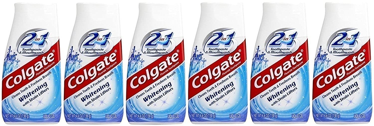 Colgate 2-in-1 Whitening With Stain Lifters Toothpaste 4.60 Oz (6 Packs)