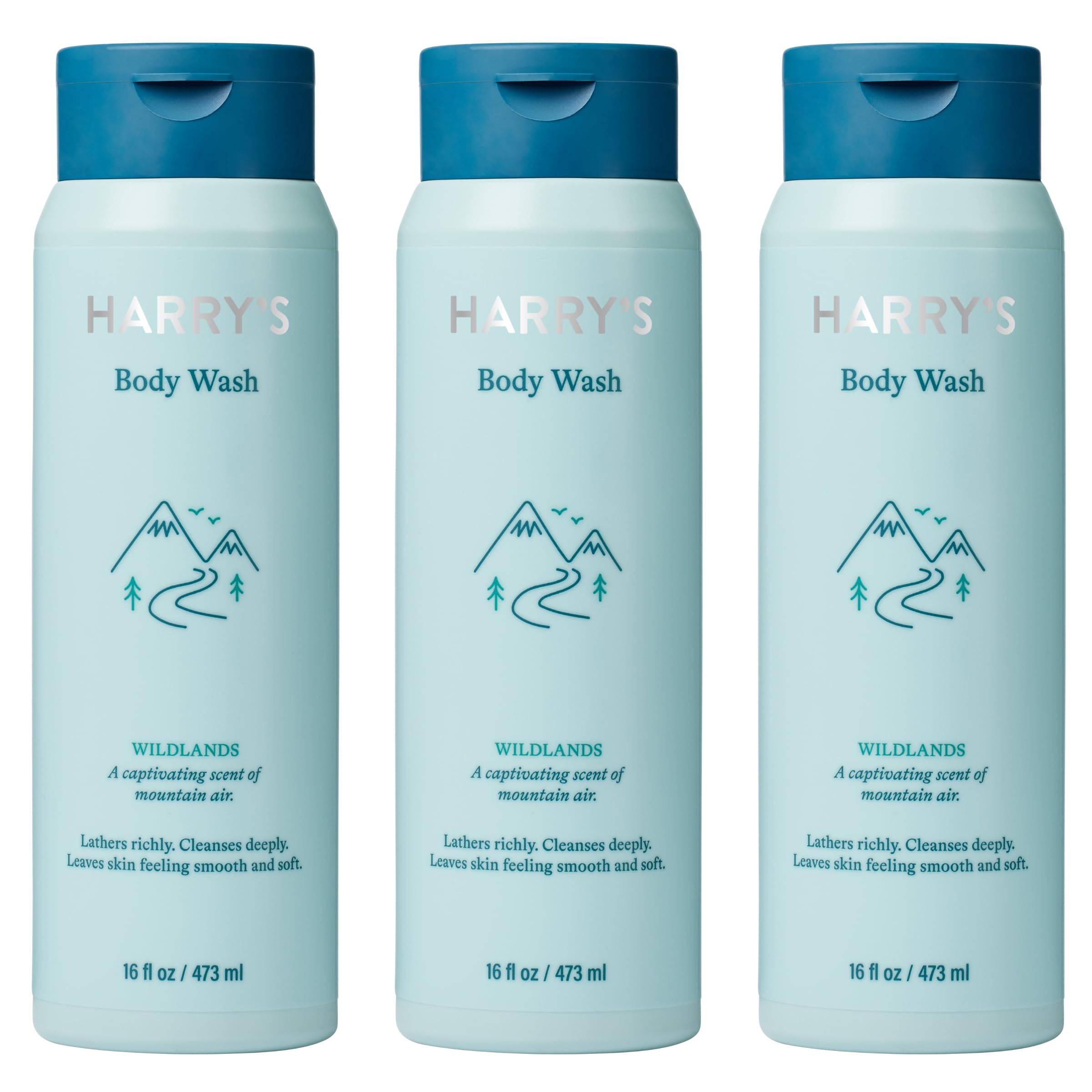 Harry's Men's Body Wash Shower Gel - Wildlands, 16 Fl Oz (Pack of 3)