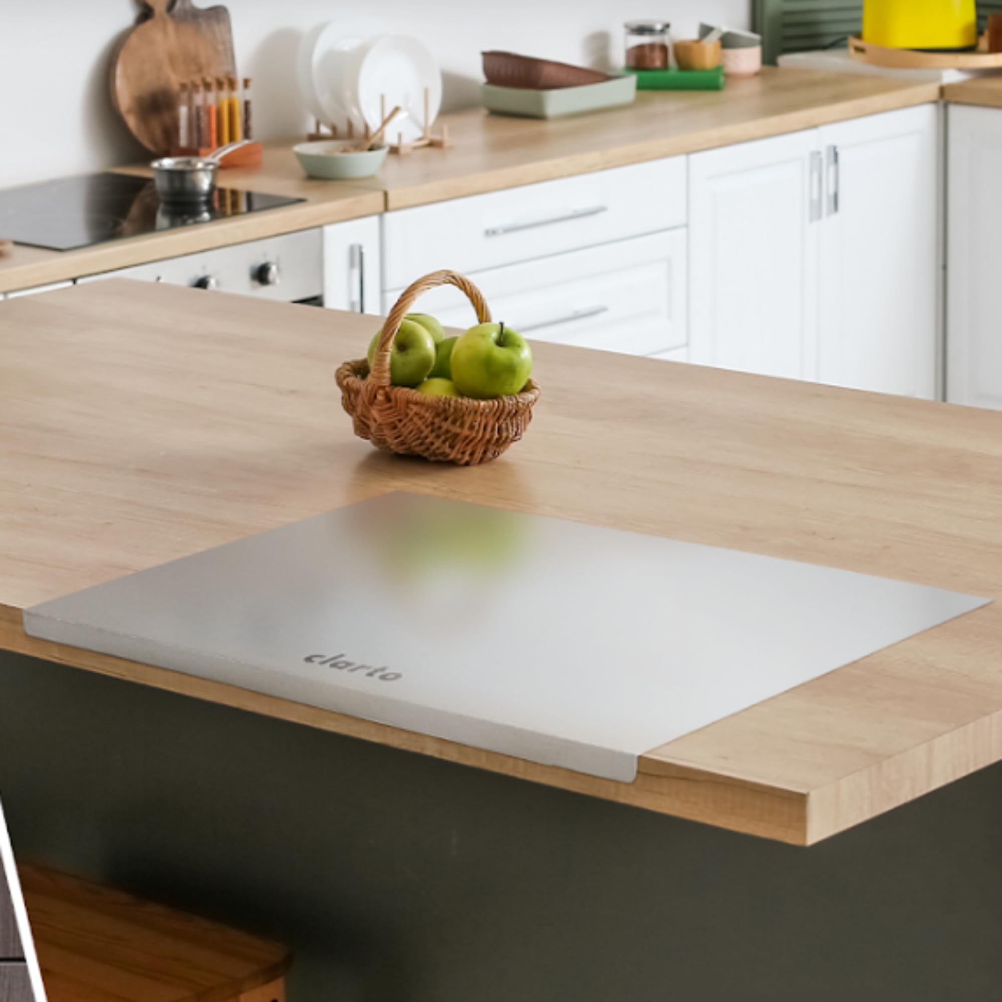 Large Stainless Steel Cutting Board for Kitchen - 16” x 12”, Dishwasher Compatible, with Counter Lip | Metal Cutting Boards for Kitchen | 304 Stainless Steel SS Metal Chopping Block Countertop Cover