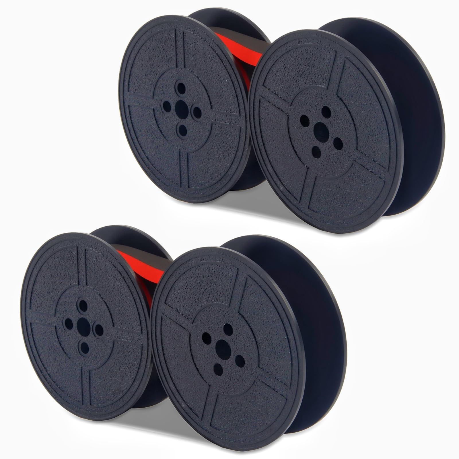 2 Pack Universal Typewriter Ribbon Twin Spools - Red & Black Ink Ribbon Replacement for Vintage Manual Typewriters