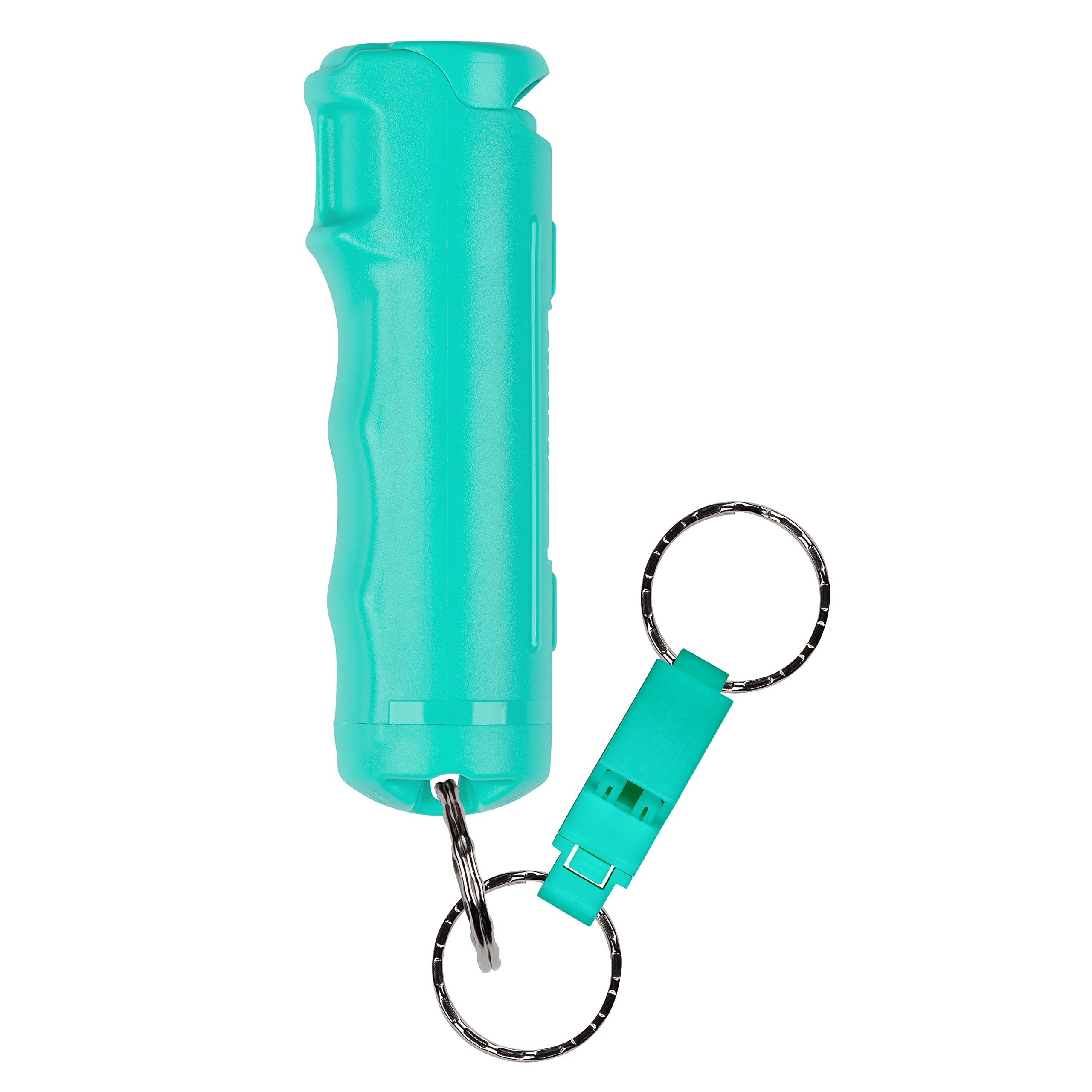 SABRE 2-in-1 Pepper Gel with Detachable Safety Whistle Keychain, 25 Bursts, Can Be Heard Up To 750 Feet (229 Meters), UV Marking Dye, Ergonomic Finger Grip, Fast Flip Top Safety