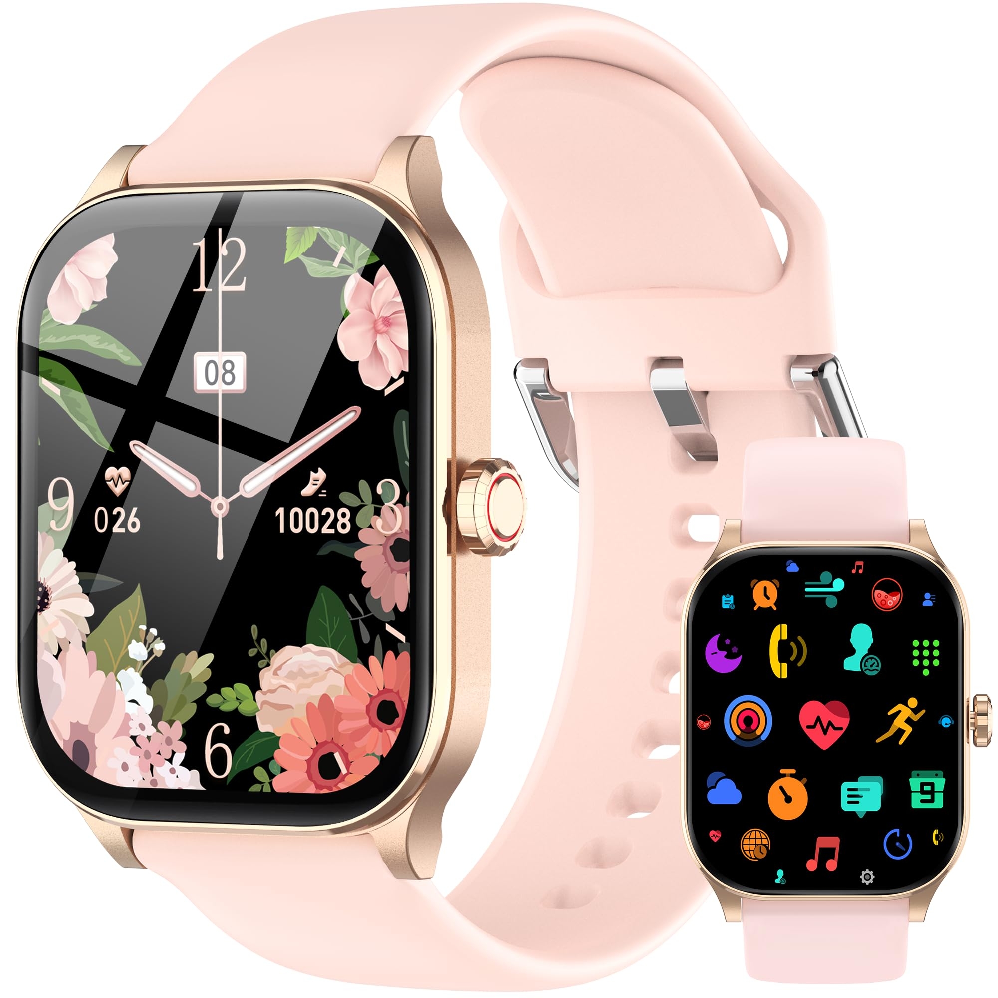 Smart Watch(Answer/Make Call), 2.01" HD Smartwatch for Women Men, Fitness Tracker with 100+ Sport Modes, IP68 Waterproof, Heart Rate/Sleep/Spo2 Monitor, Activity Tracker for Android and iPhone
