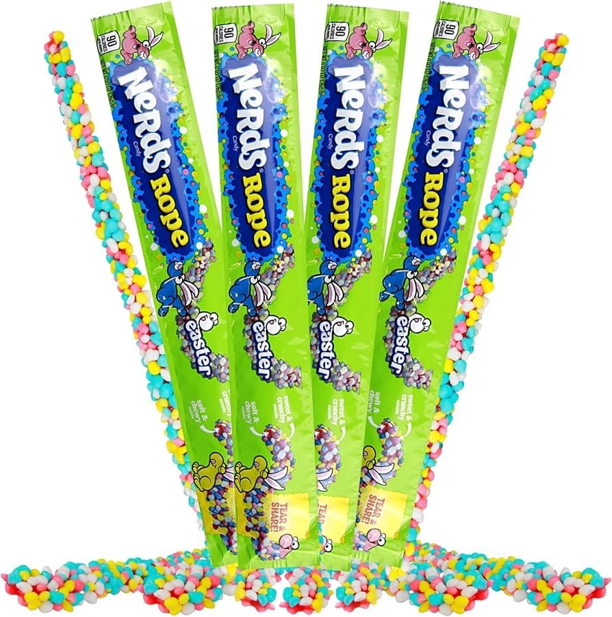 Needzo Easter Nerds Ropes, Individually Wrapped Candy, Pack of 4, 0.92 Ounces Each