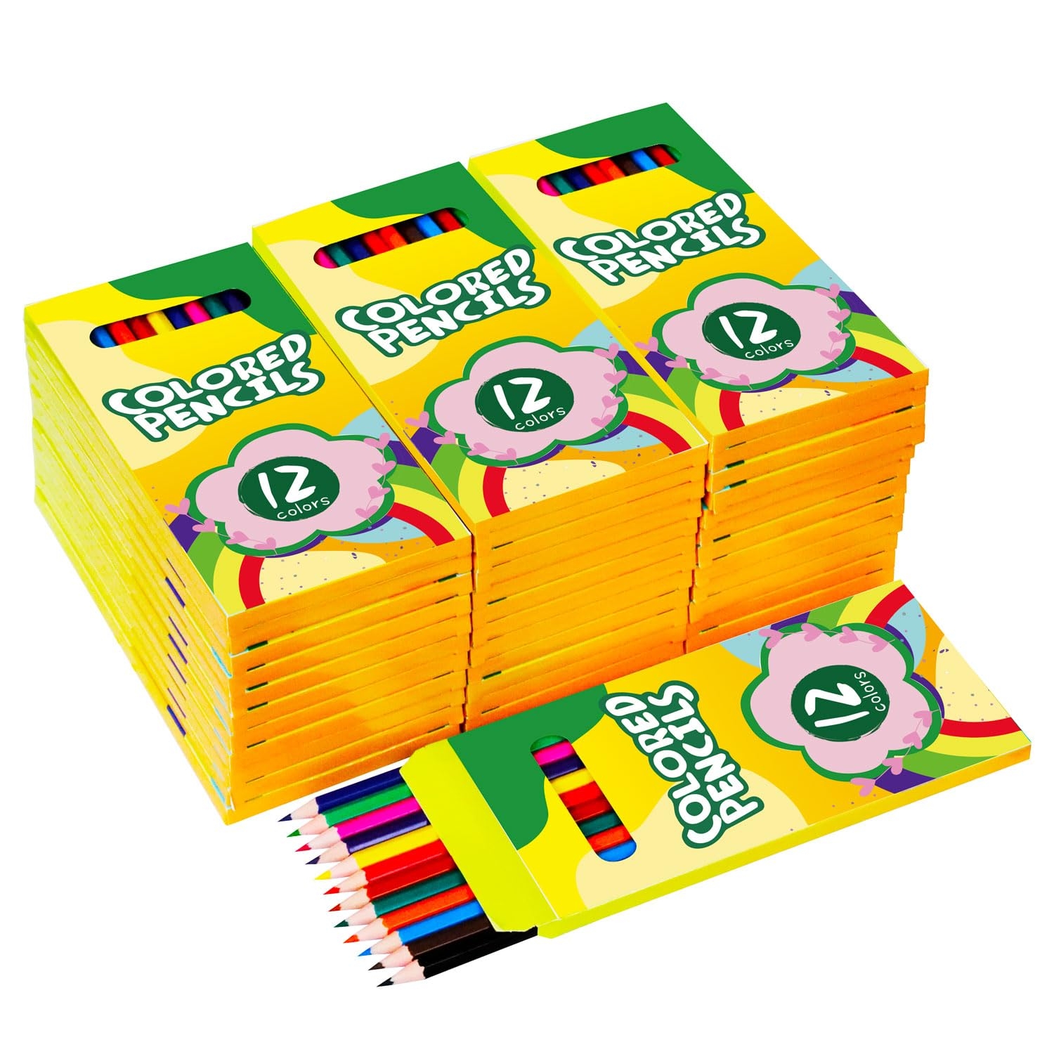 432 Count Colored Pencils Bulk, 12 Assorted of color pencils，36 Packs Pre-sharpened Colored Pencils for Kids, School Supplies of Color Pencil bulk classroom
