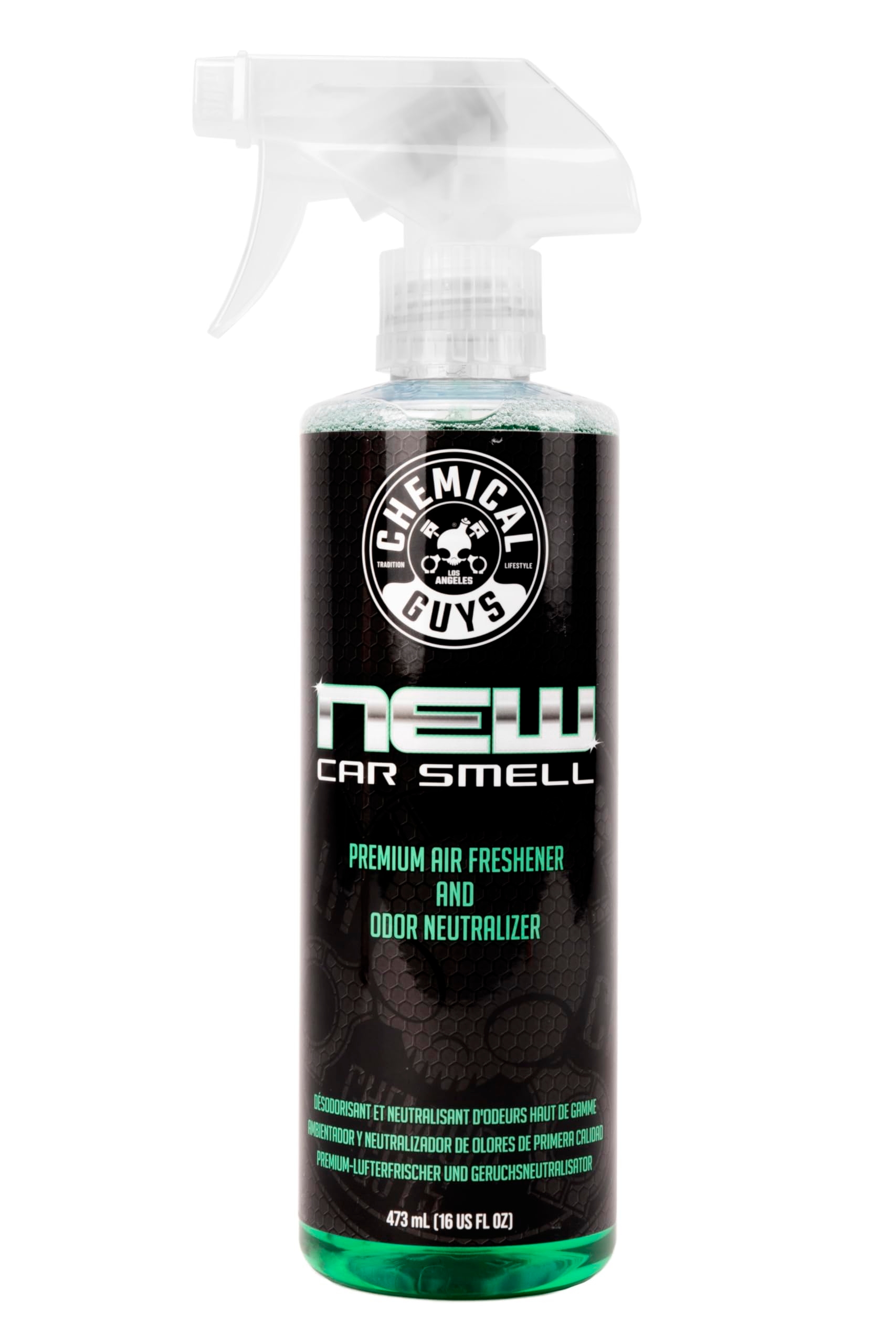 Chemical Guys AIR_101_16 New Car Smell Premium Air Freshener and Odor Eliminator, Long-Lasting Scent, Great for Cars, Trucks, SUVs, RVs & More, 16 fl oz