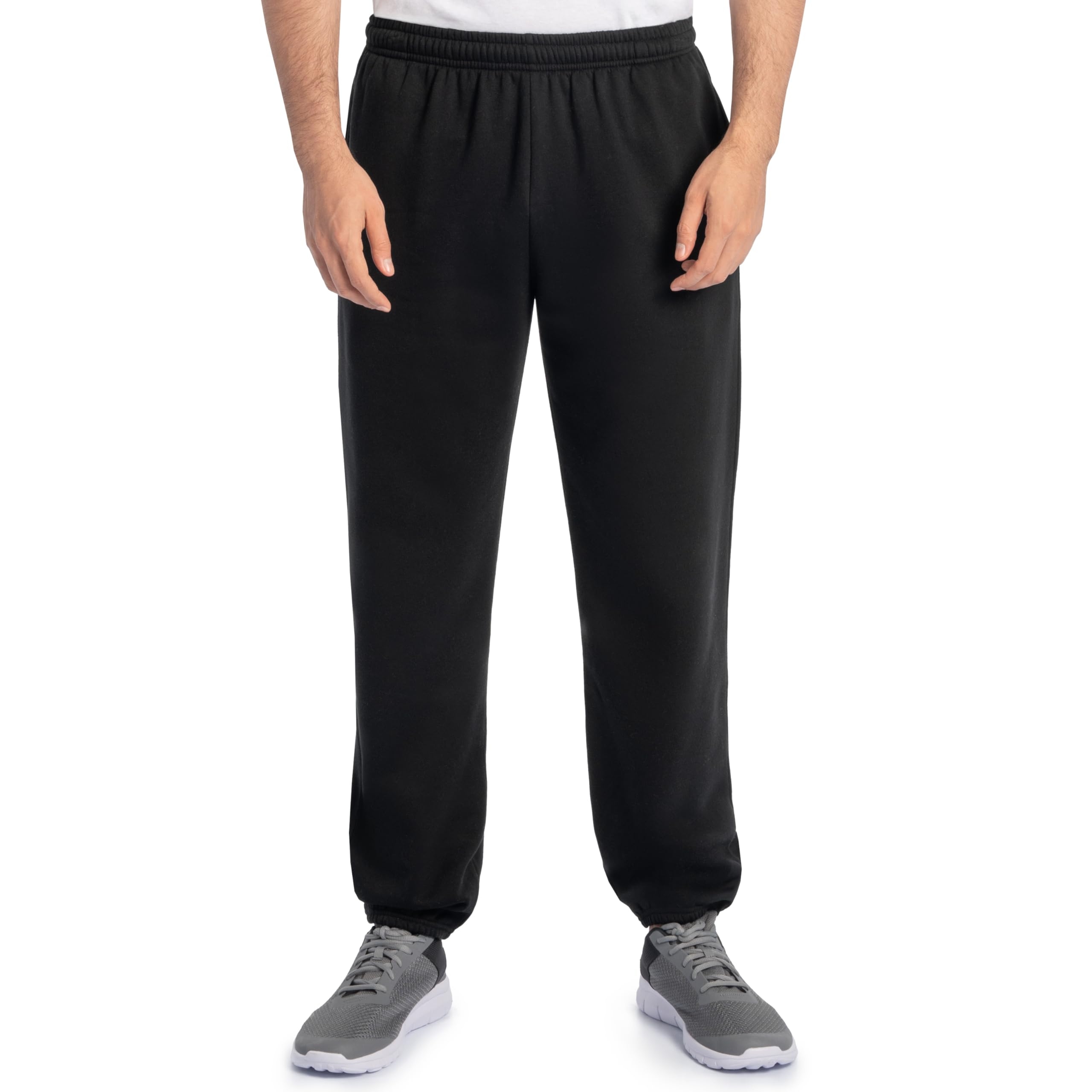 Fruit of the Loom Eversoft Fleece Elastic Bottom Sweatpants with Pockets, Relaxed Fit, Moisture Wicking, Breathable