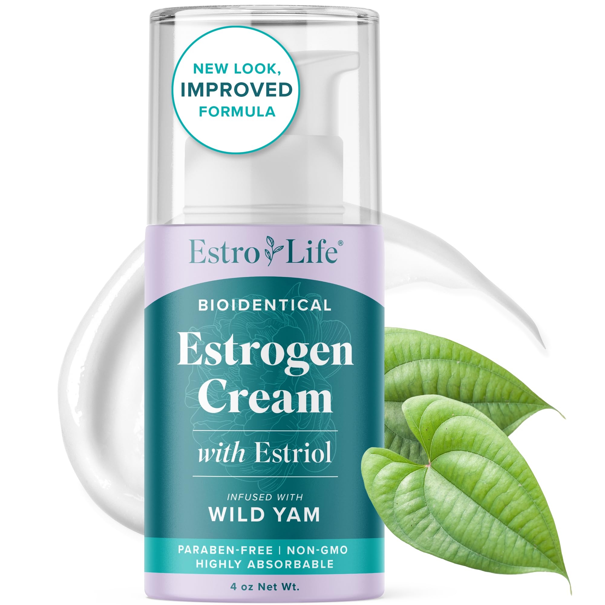 Estrogen Cream with Wild Yam Cream for Hormone Balance | Bioidentical Menopause & Menstrual Support | 200mg USP Micronized Estriol with Vitamin A, Manganese, Black Currant Oil | 80 Servings, 4oz Pump