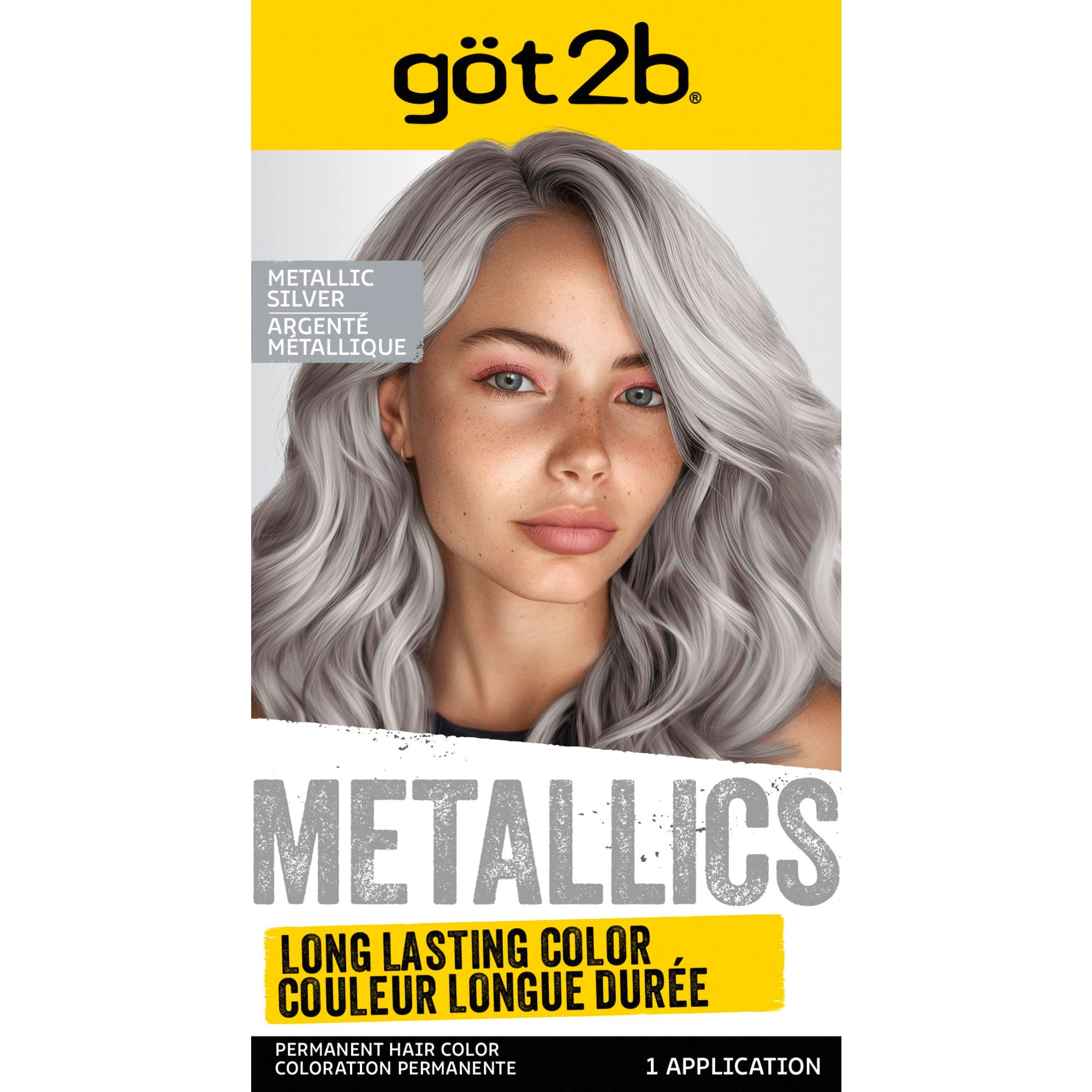 Schwarzkopf Got2b Metallics Permanent Hair Color, M71 Metallics Silver