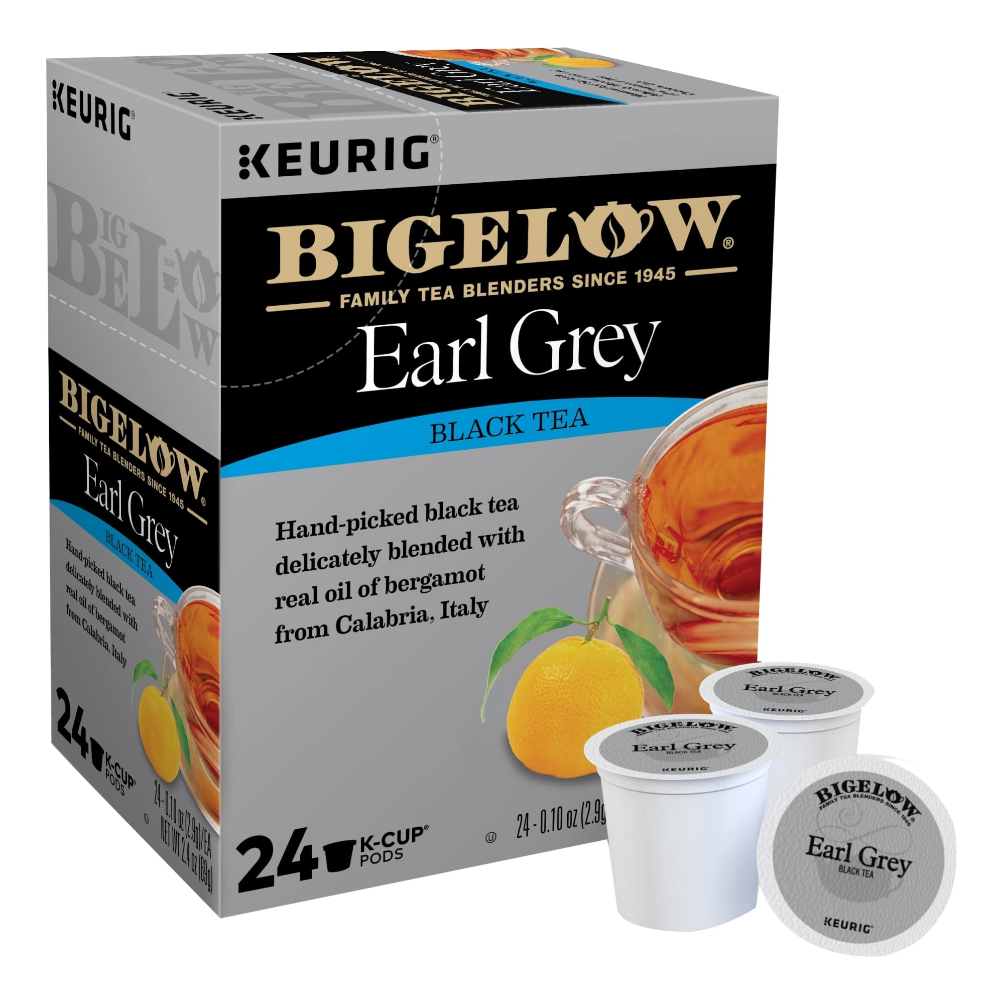 Bigelow Earl Grey Tea, 24-Count K-Cup Portion Pack for Keurig Brewers