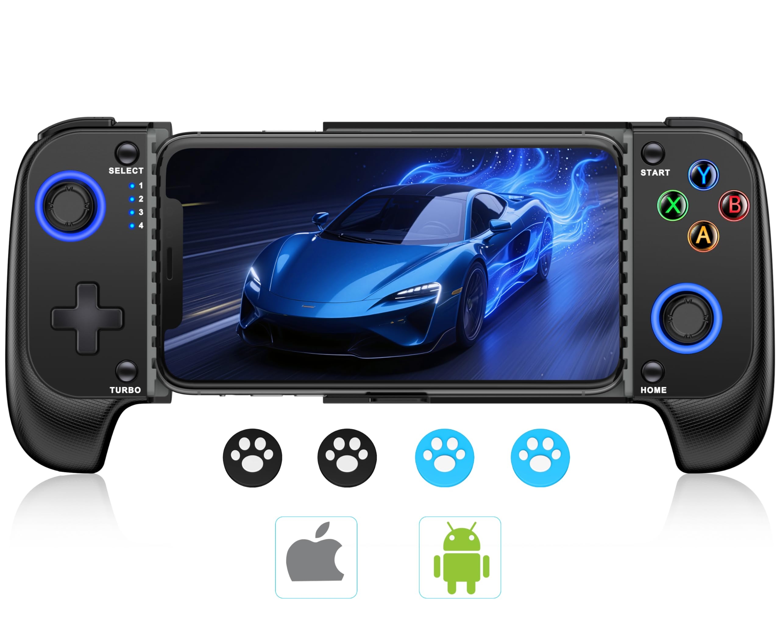 MystNova Wireless Phone Mobile Gaming Controller for iPhone/Android - Turn Your iPhone into a Gaming Console - Play Xbox, PlayStation, Steam Link, Cloud Gamepad for iOS