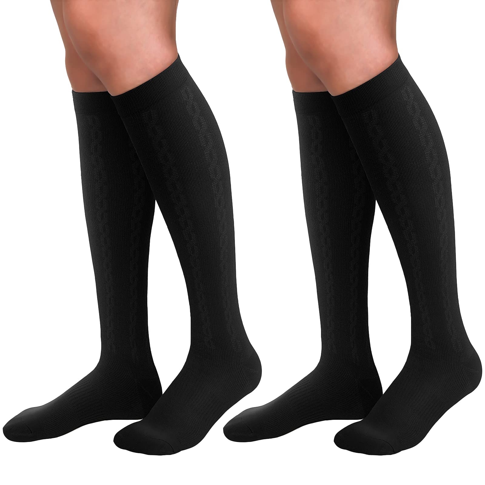 30-40mmHg Medical Graduated Compression Socks for Women&Men Circulation-Knee High Socks for Support,Hiking,Running