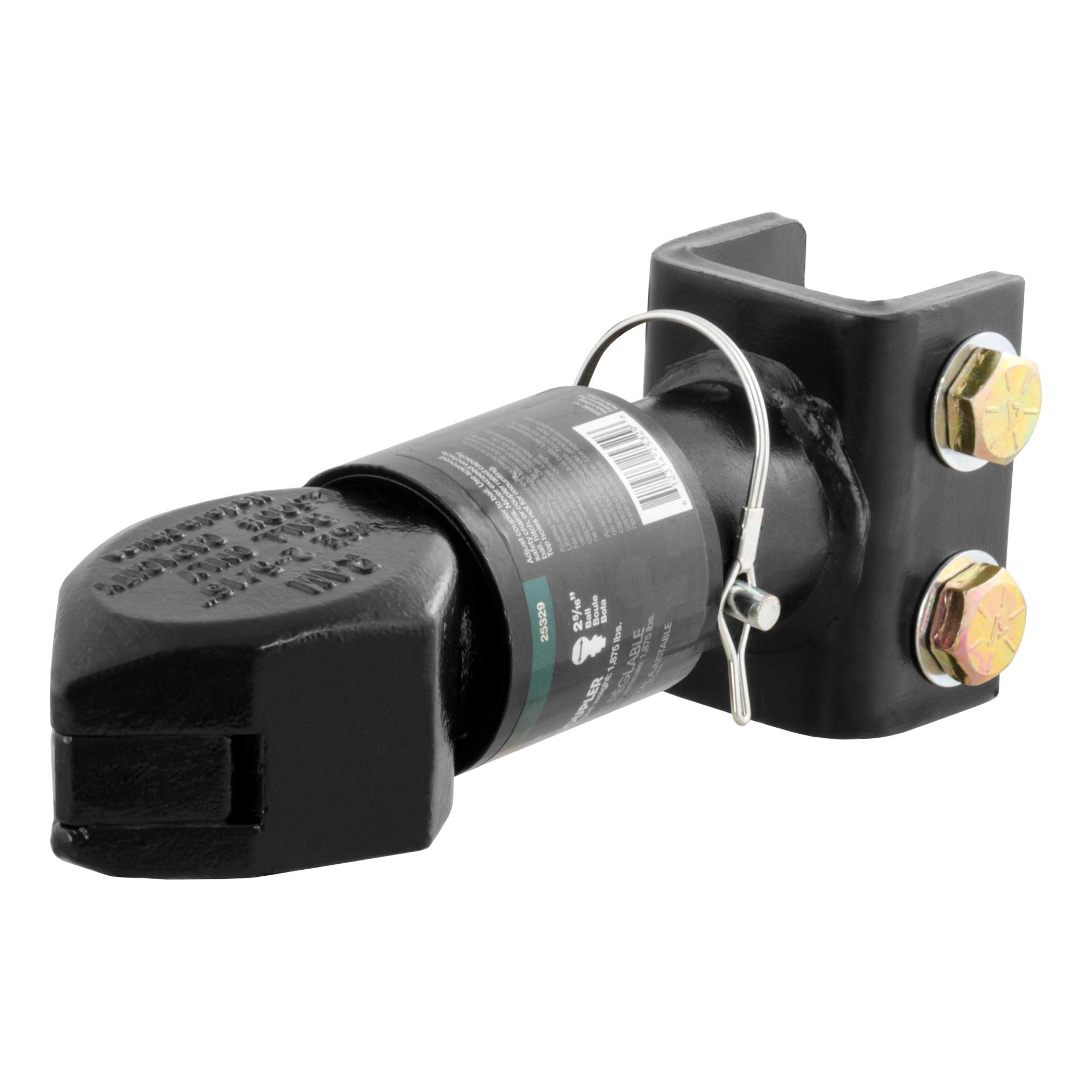 CURT 25329 Channel-Mount Adjustable Trailer Coupler, 2-5/16-Inch Hitch Ball, 12,500 lbs, Black