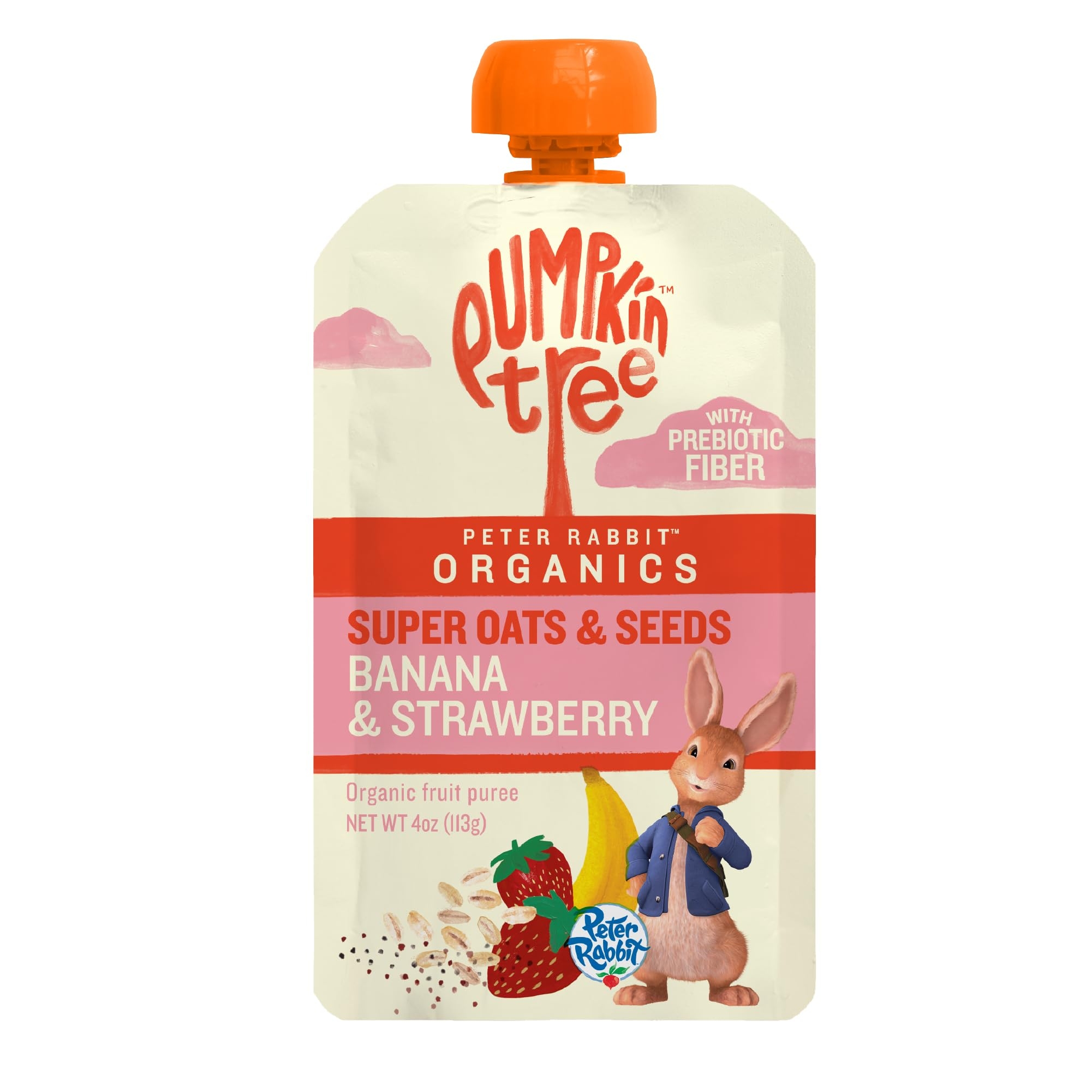 Pumpkin Tree Organics Super Oats & Seeds, Banana & Strawberry, 4 Ounce (Pack of 10)