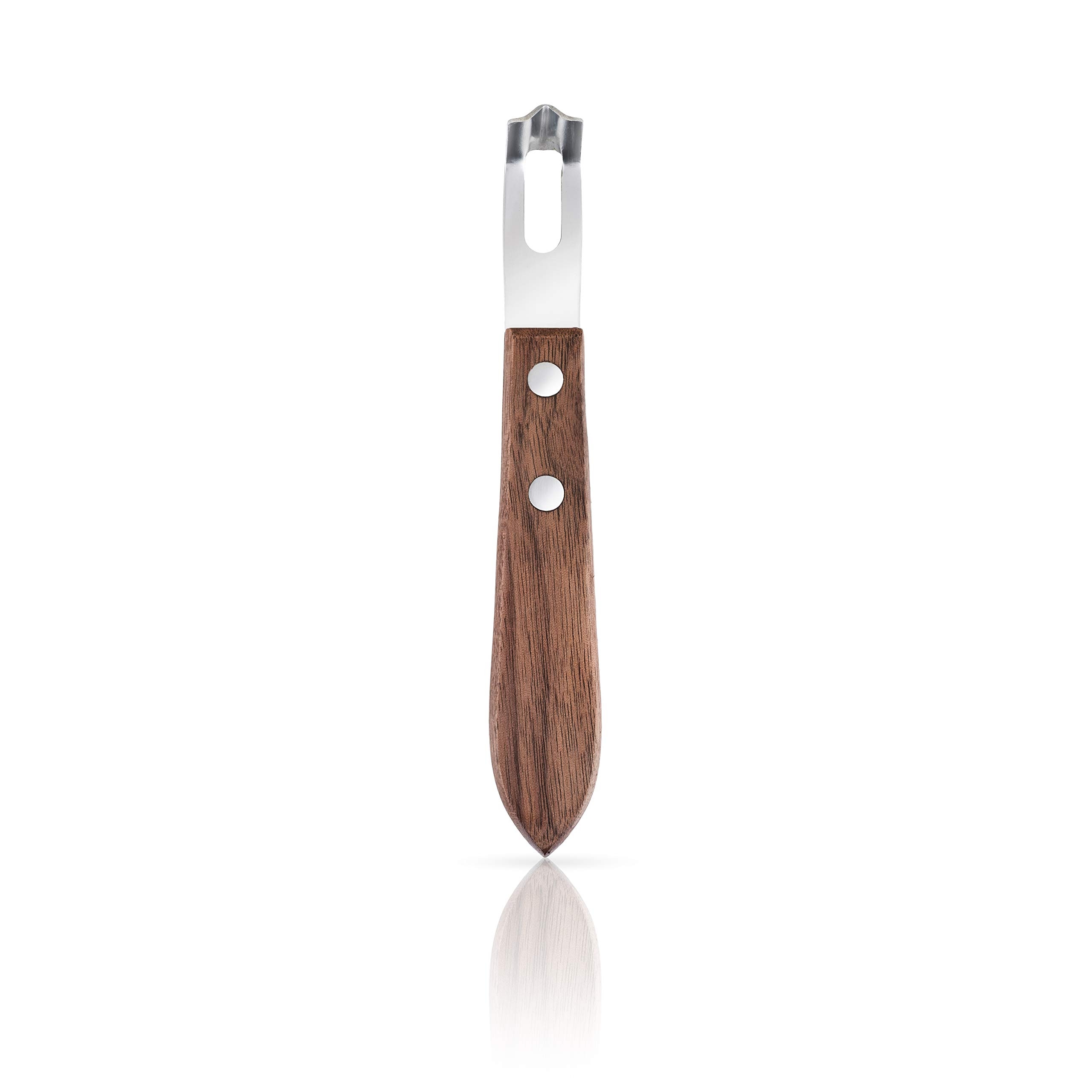Viski Channel Knife, Citrus Zester and Orange Peeler Tool, Walnut Wood and Stainless Steel Bar Tool for Cocktail Garnishes, Perfect for Home Bars, Craft Cocktails and Bartender Gifts, Set of 1