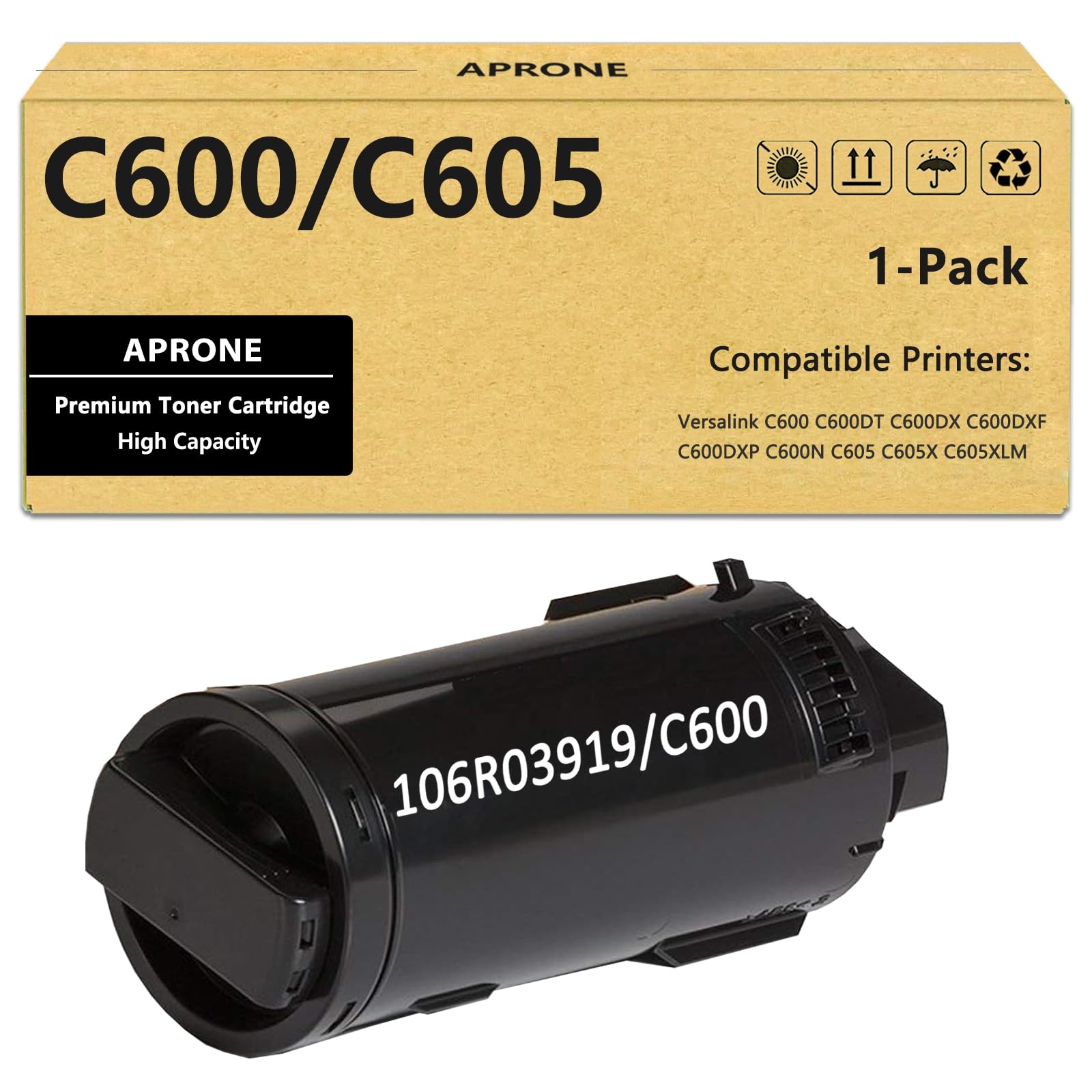 APRONE C600 106R03919 Black Toner Cartridge Compatible for Versalink C600 for Versalink C600 C600DT C600DX C600DXF C600DXP C600N C605 C605X C605XLM (Black, 16,900 Pages)
