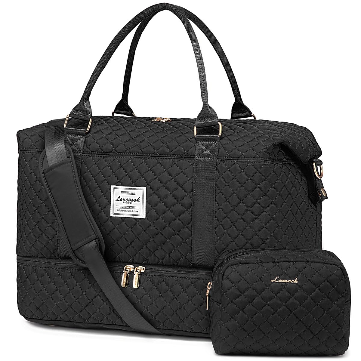 LOVEVOOK Travel Duffle Bag,Weekender Bags for Women with Shoe Compartment，Carry on Overnight Bag with Toiletry Bag,Gym Duffel Bag with Wet Pocket, Hospital Bags for Labor and Delivery