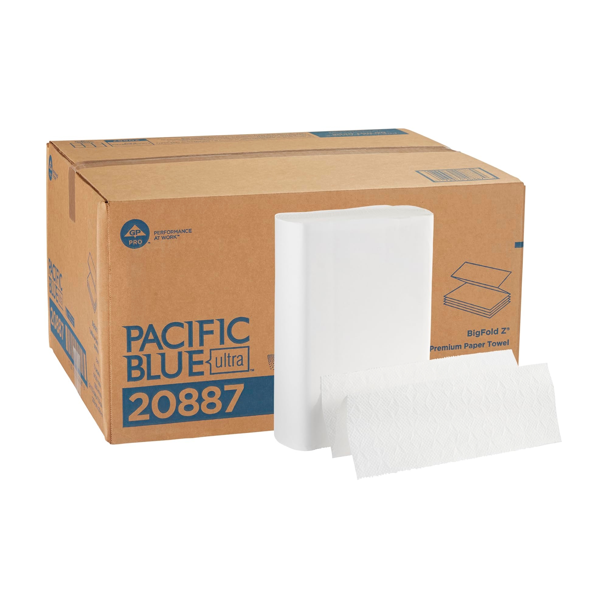 Pacific Blue Ultra Big Z-Fold Paper Towels by GP PRO (Georgia-Pacific), White, 20887, 220 Paper Towels Per Pack, 10 Packs Per Case (2200 Total), 10.20'' x 10.80